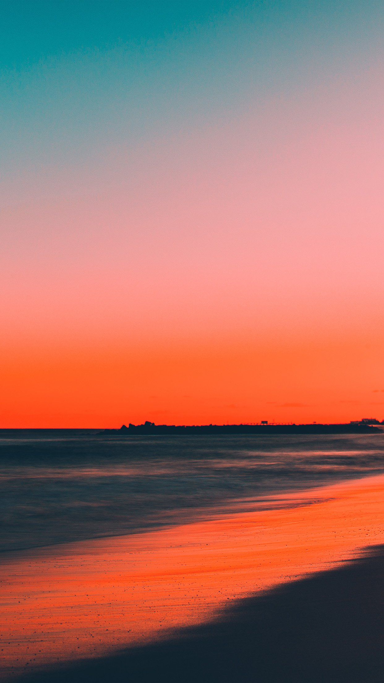 PAPELES.co | iPhone fondo de pantalla | nu77-puesta-sol-playa-otoño-noche-mar-naturaleza