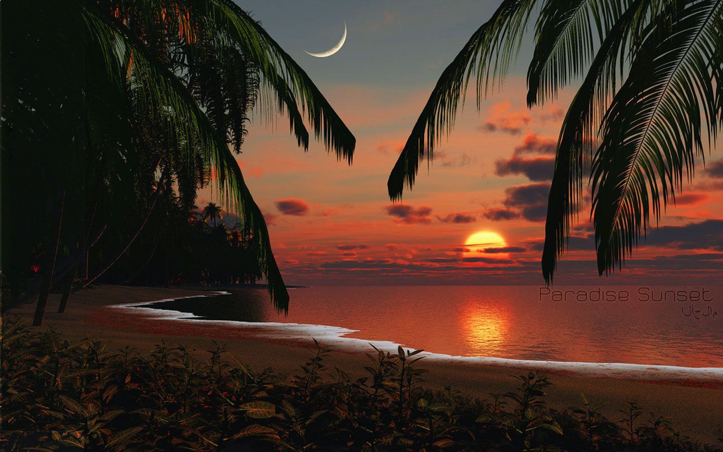 Fondos de pantalla gratis - Fondo de pantalla de Tropical Paradise Sunset | Tropical