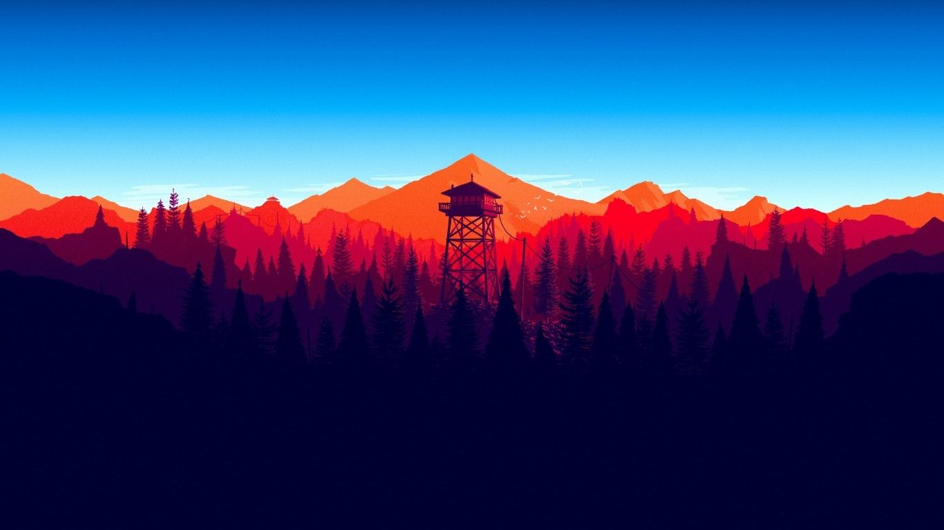 Descargar 1366x768 Firewatch, Forest, Landscape, In-game
