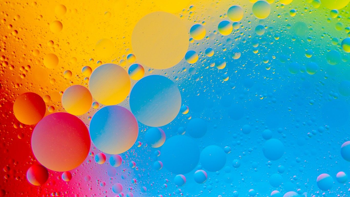 Colorful Bubbles 4K HD Abstract Wallpaper 1366x768 - Fondo de pantalla HD