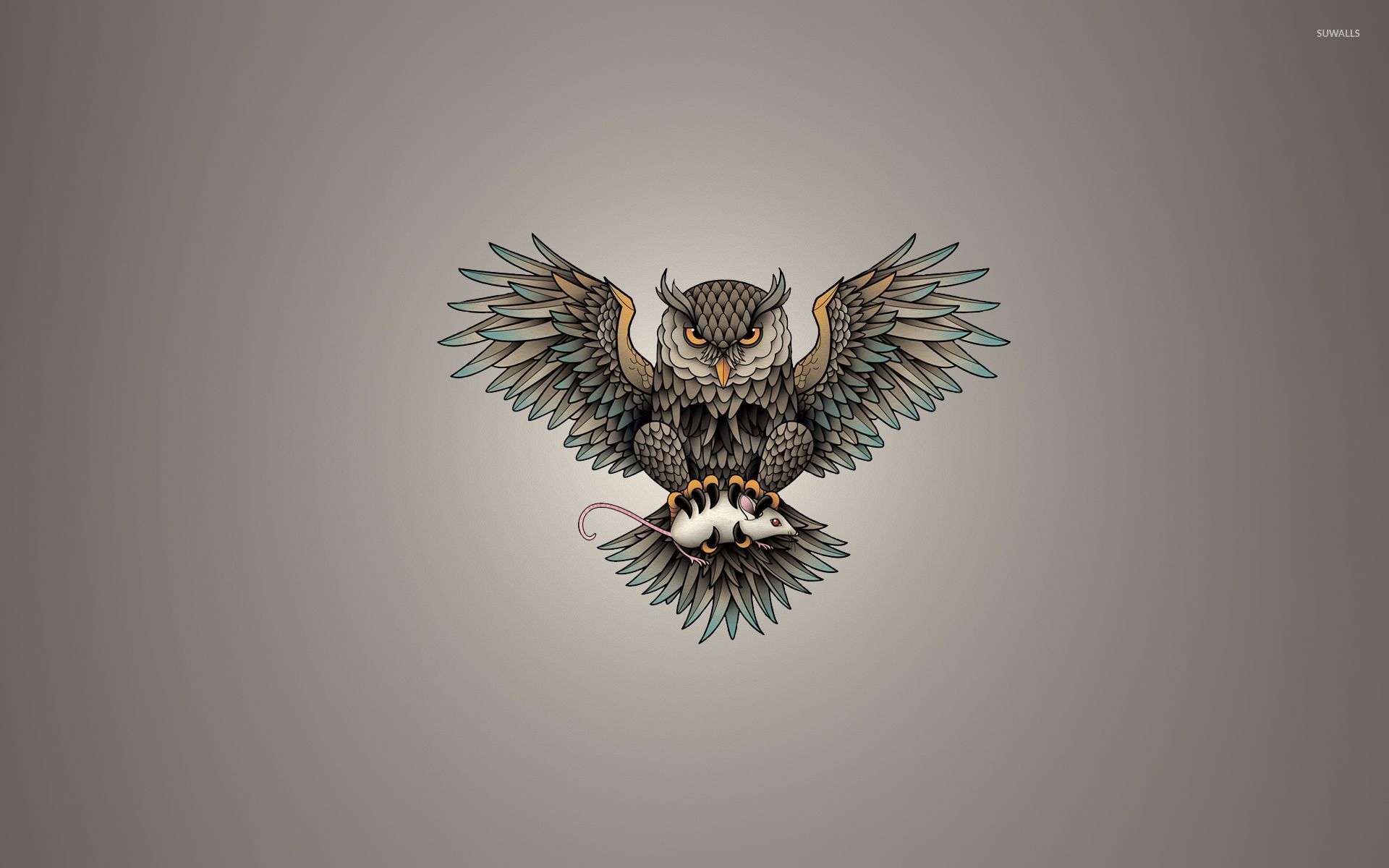 Fondo de pantalla de Owl holding the mouse - Fondos de arte digital - # 53713