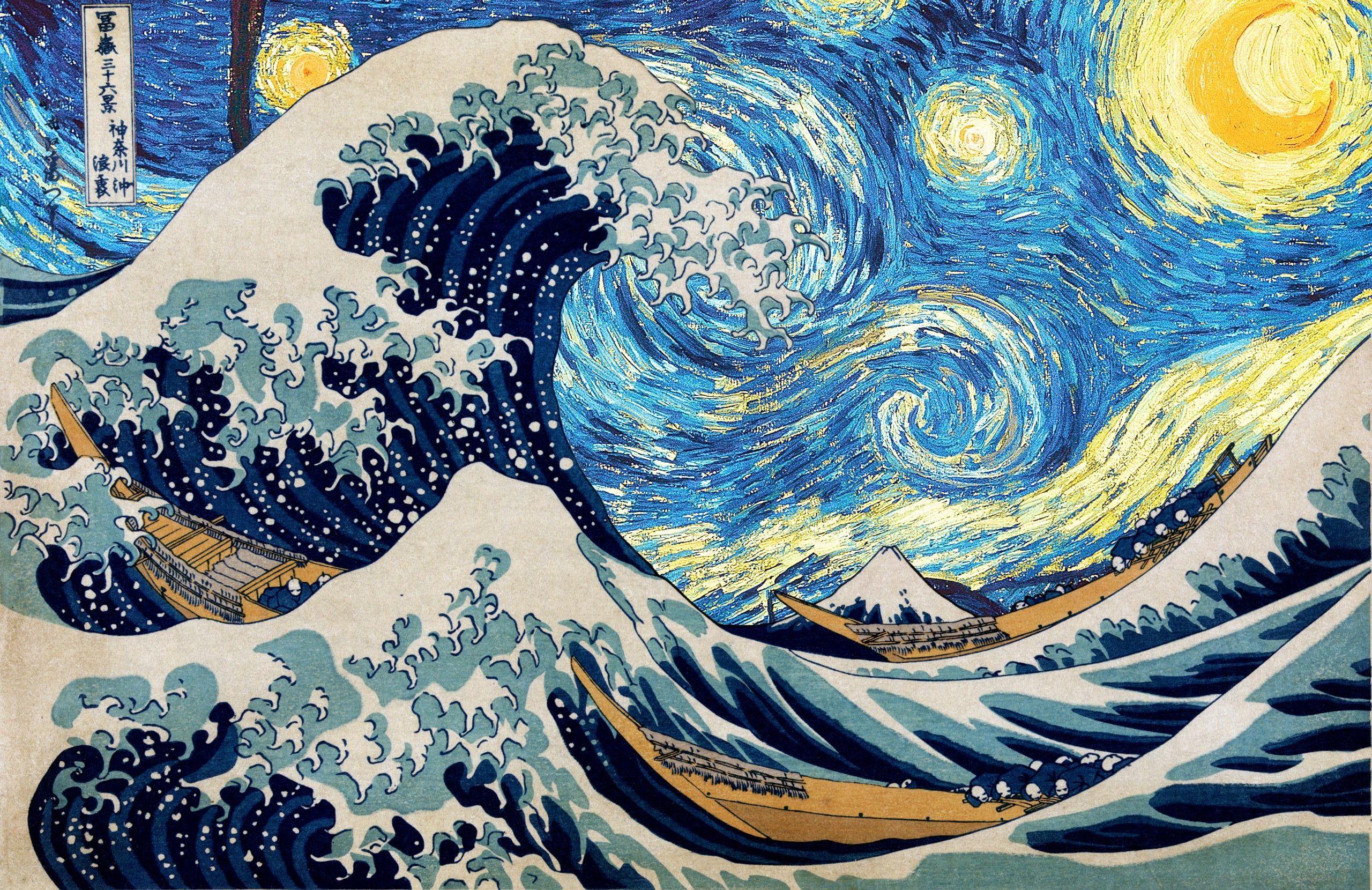 Fondo de pantalla HD: Starry Starry night de Vincent Van Gogh, pintura, The
