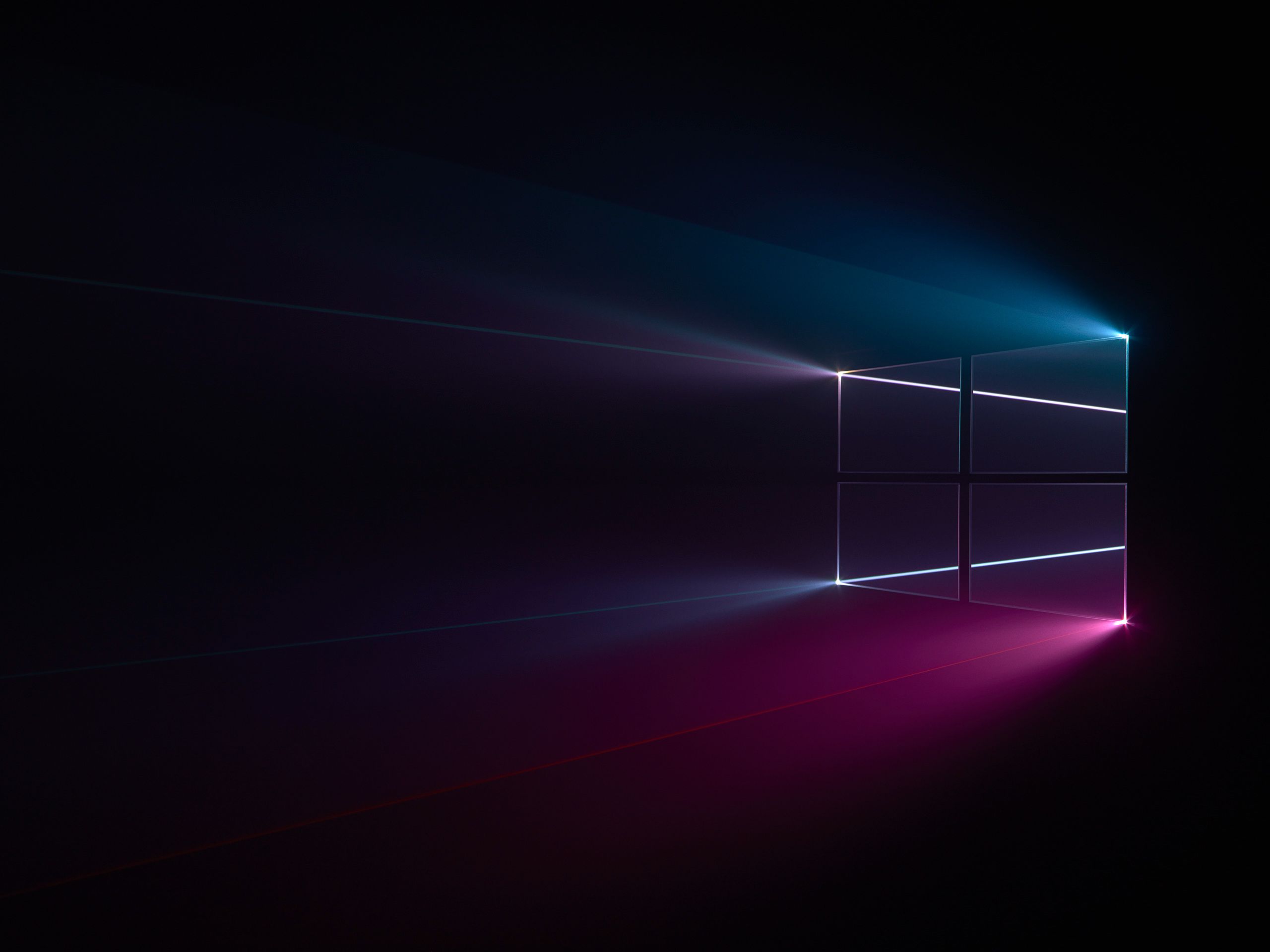Fondo de pantalla de Windows 10, logotipo de Windows, Azul, Rosa, Oscuro, HD, Tecnología