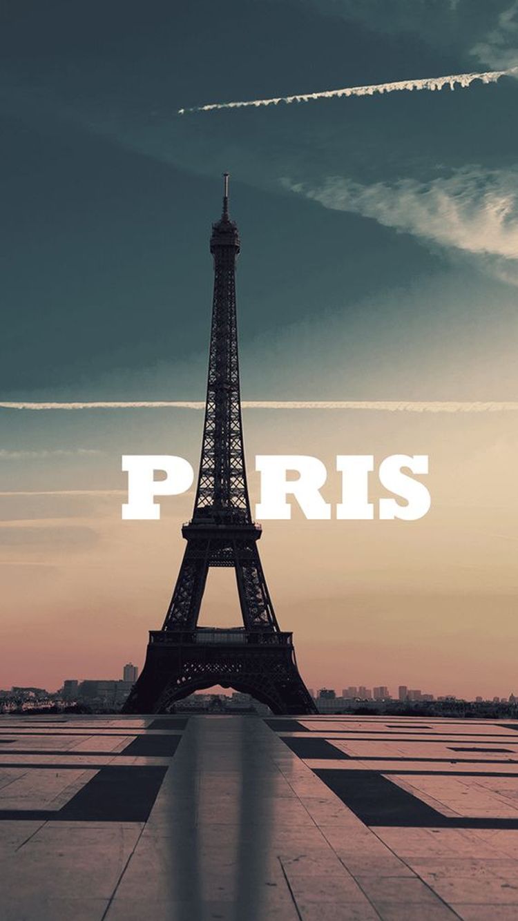 Paris Eiffel Tower Typography Fondo de pantalla de iPhone 6 | Fondos de pantalla
