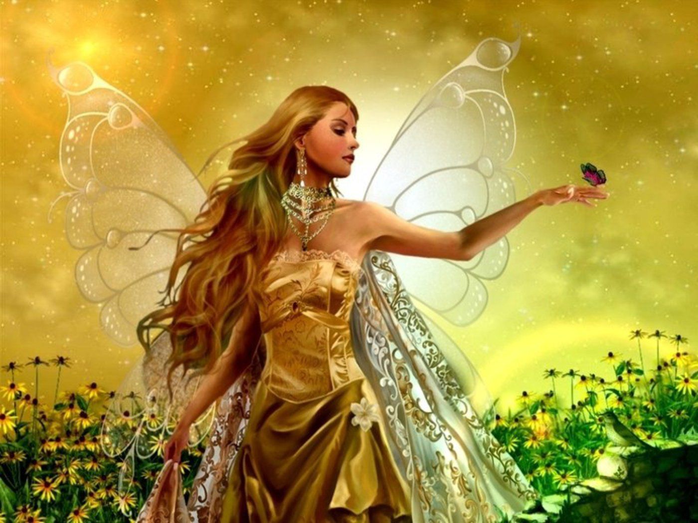 Fairy And Butterfly Angel fondo de pantalla 1400x1050 | Fondos de pantalla Full HD