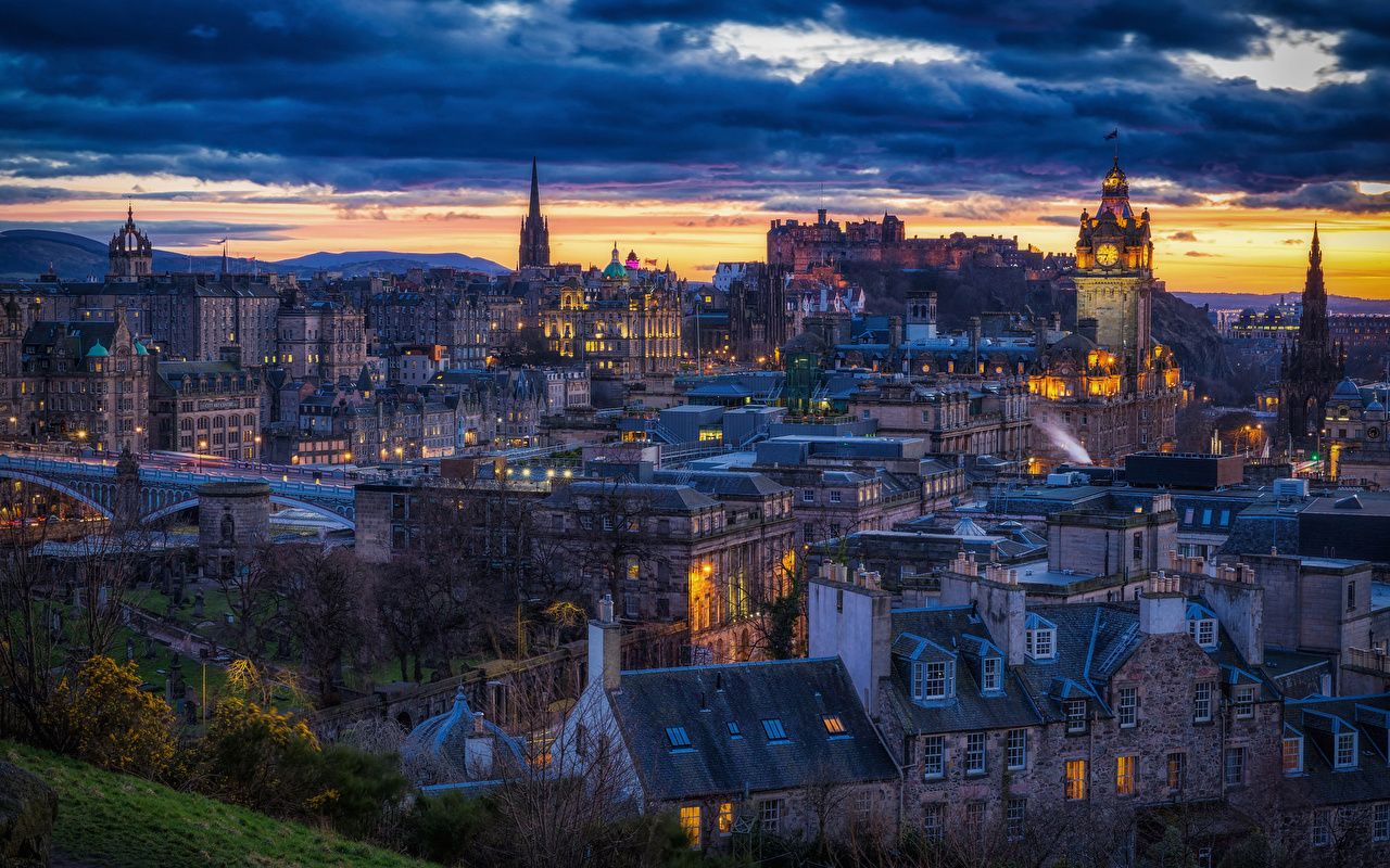 Fondos de pantalla Edimburgo Escocia noche Ciudades Ciudades