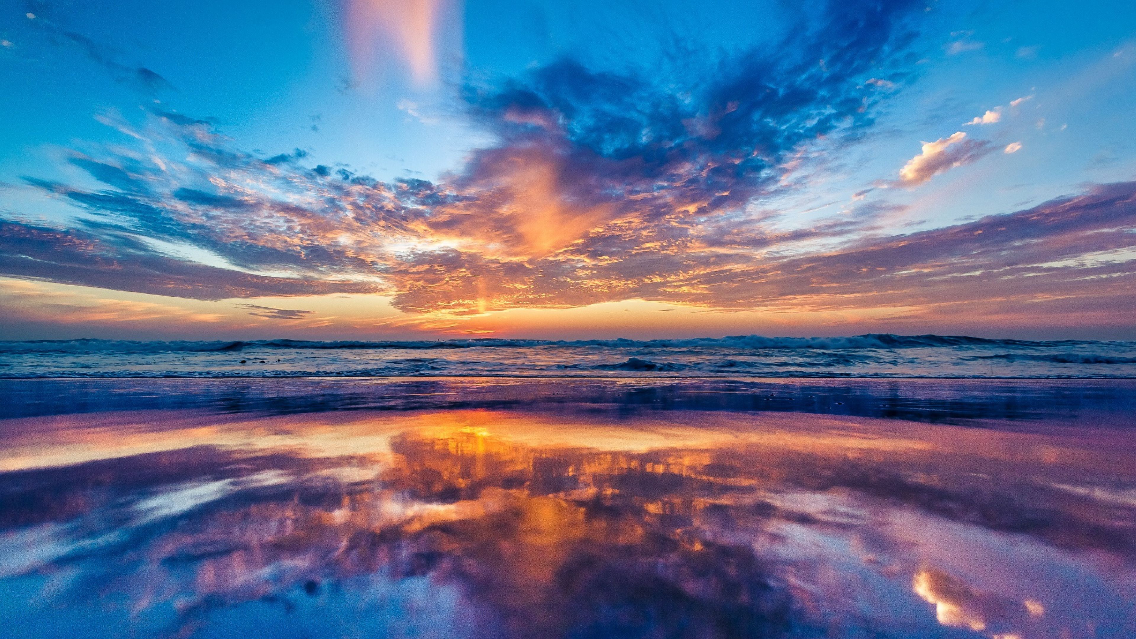 Ocean Sky Sunset Beach, HD Nature, fondos de pantalla 4k, imágenes