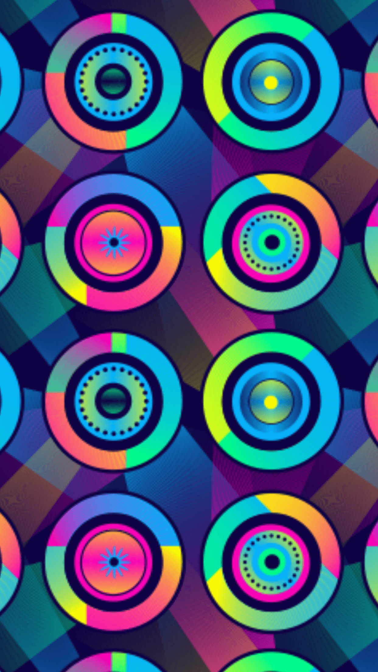 Papel pintado colorido de los círculos psicodélicos | * Abstracto y geométrico