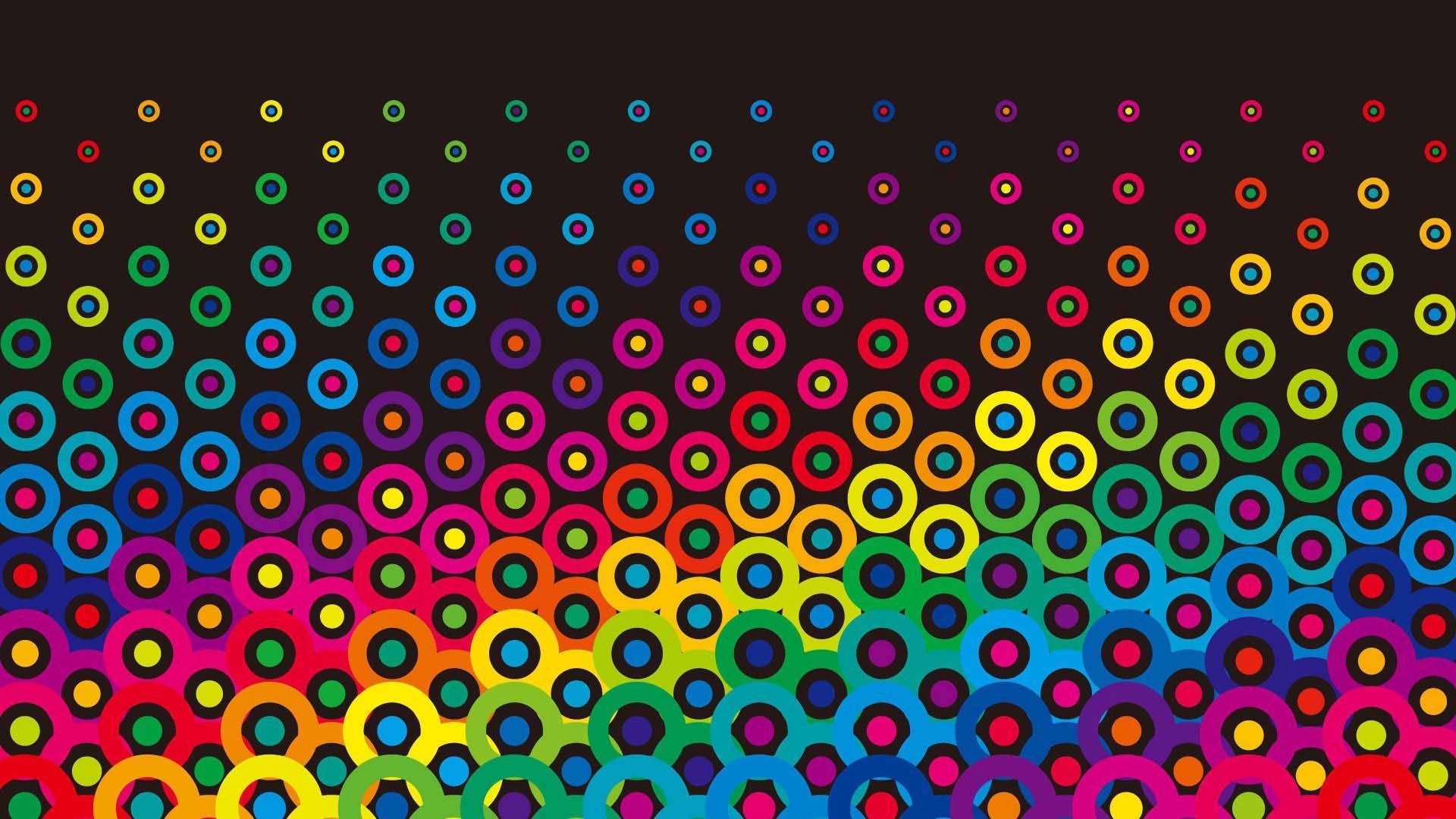 Círculos de colores retro | HD 3D y fondos de pantalla abstractos para móviles