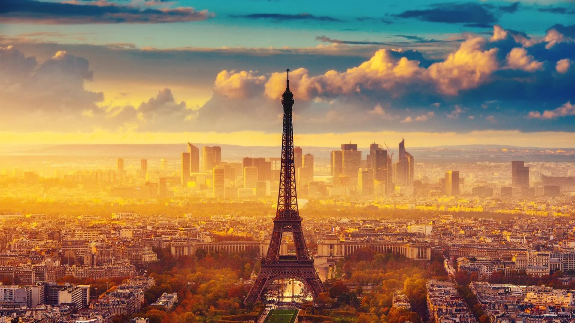 Fondos de pantalla: Torre Eiffel, vista de la calle, París 1920x1080