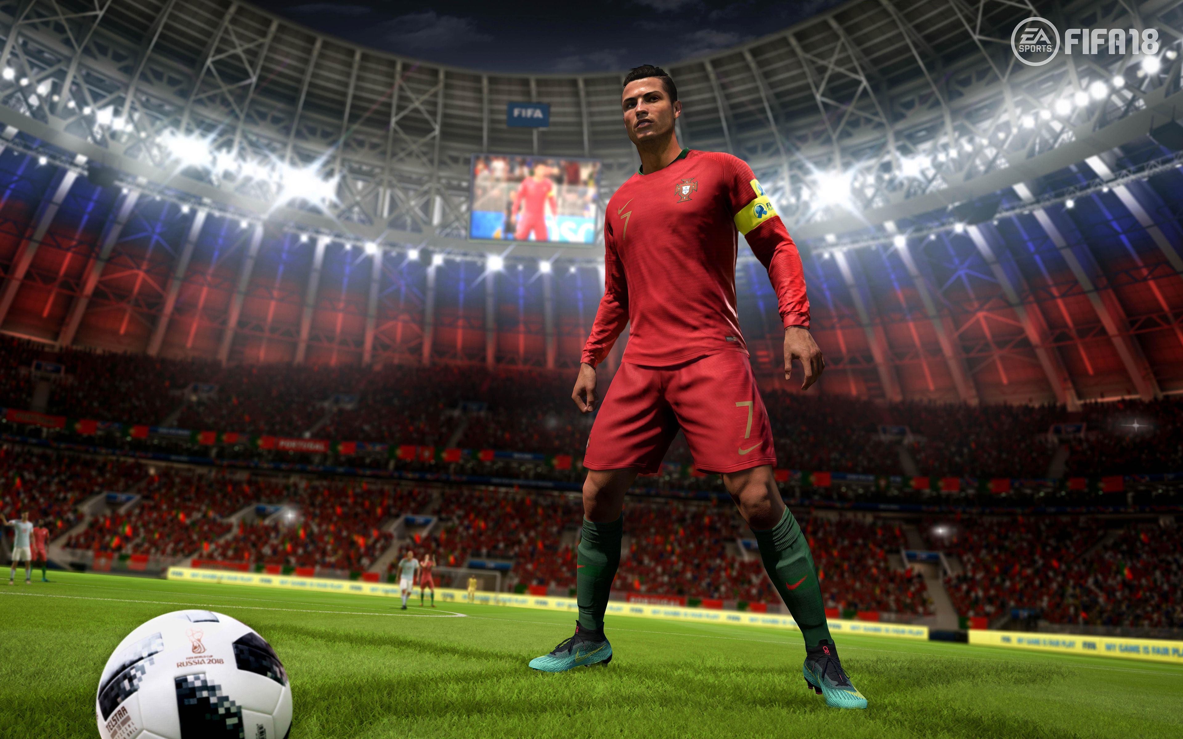 Descargar fondos de pantalla Cristiano Ronaldo, 4k, FIFA19, portugués