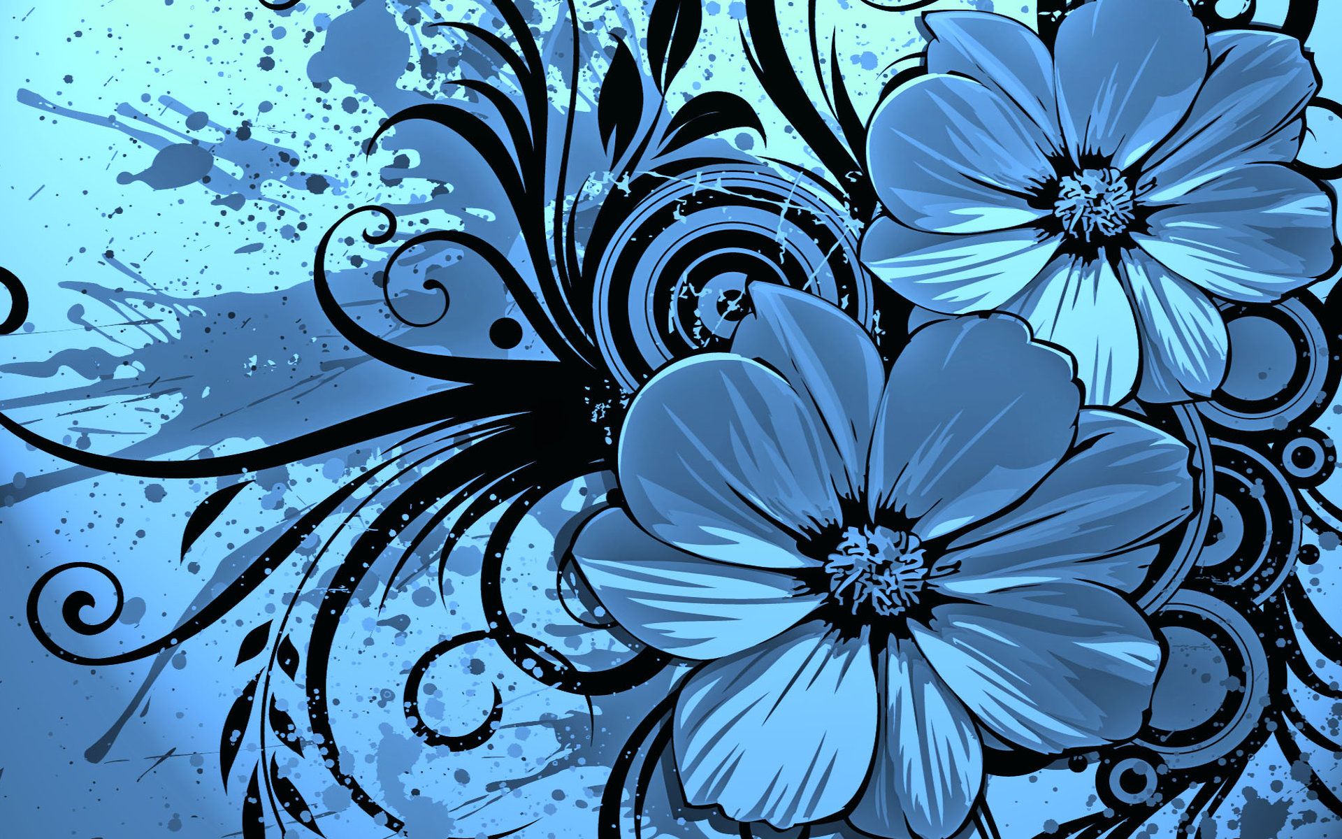 Blue Flower Vector Designs Wallpaper # 3976 - Ongur