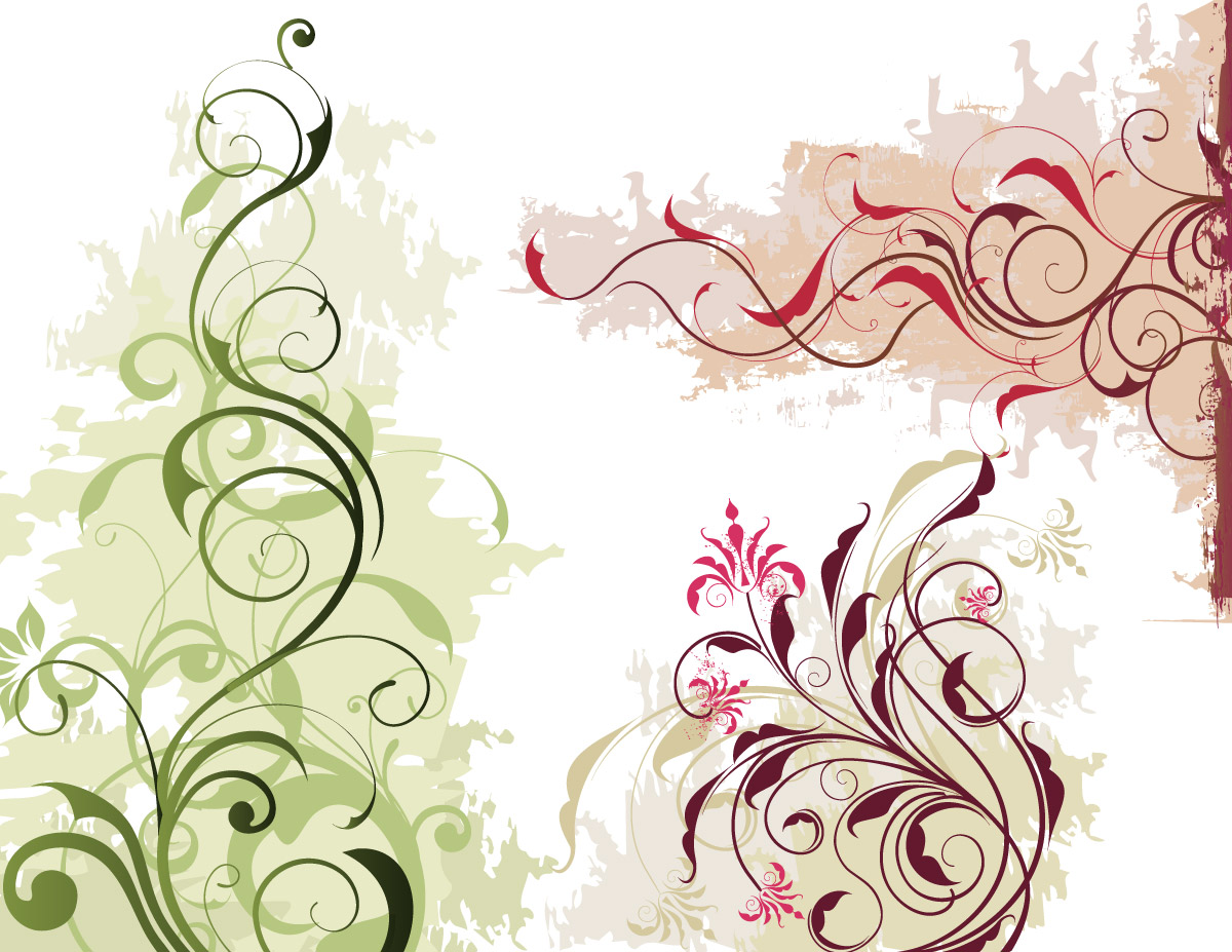 Paquete de adornos florales vectoriales | GraphicsKeeper.com