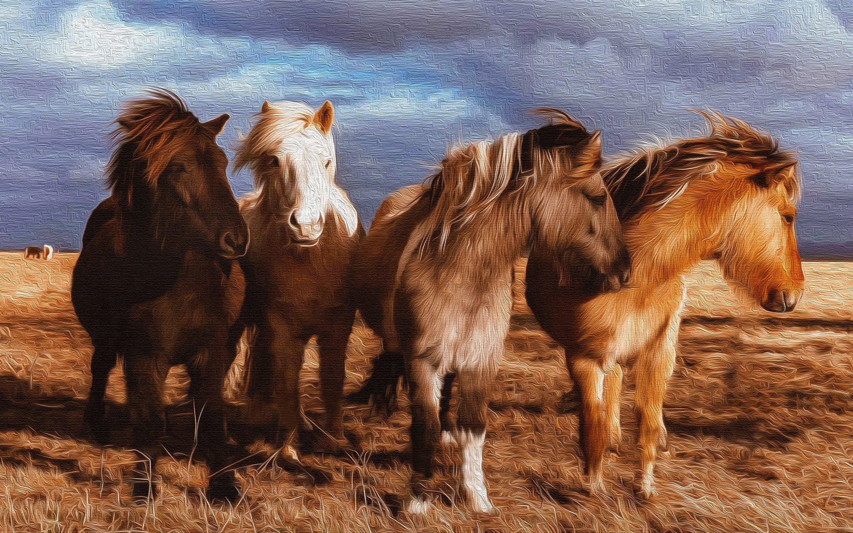 Descargar fondos de pantalla de 2880x1800 Pony, Painting, Artwork, Horses para