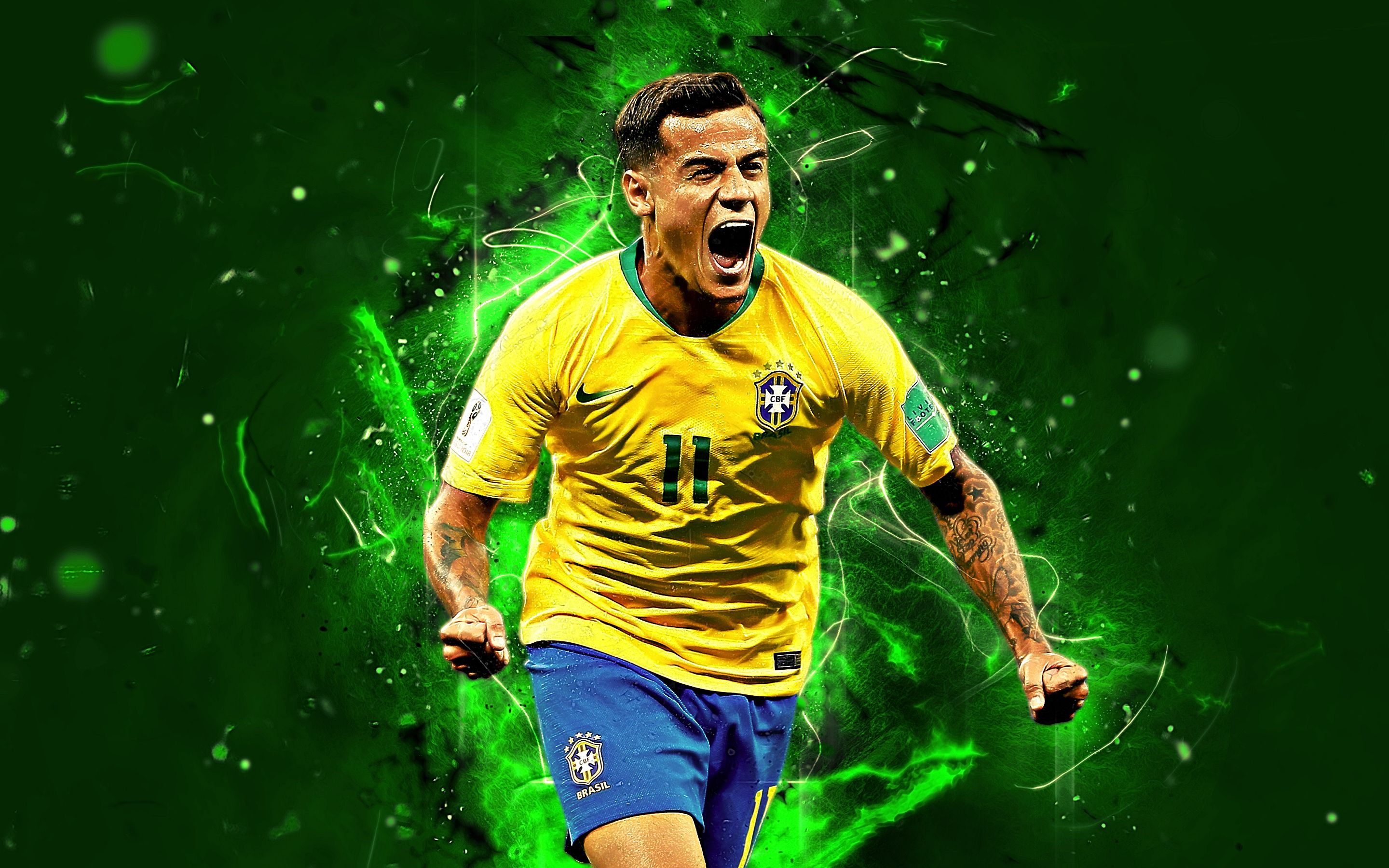 Philippe Coutinho - Brasil Fondo de pantalla HD | Imagen de fondo