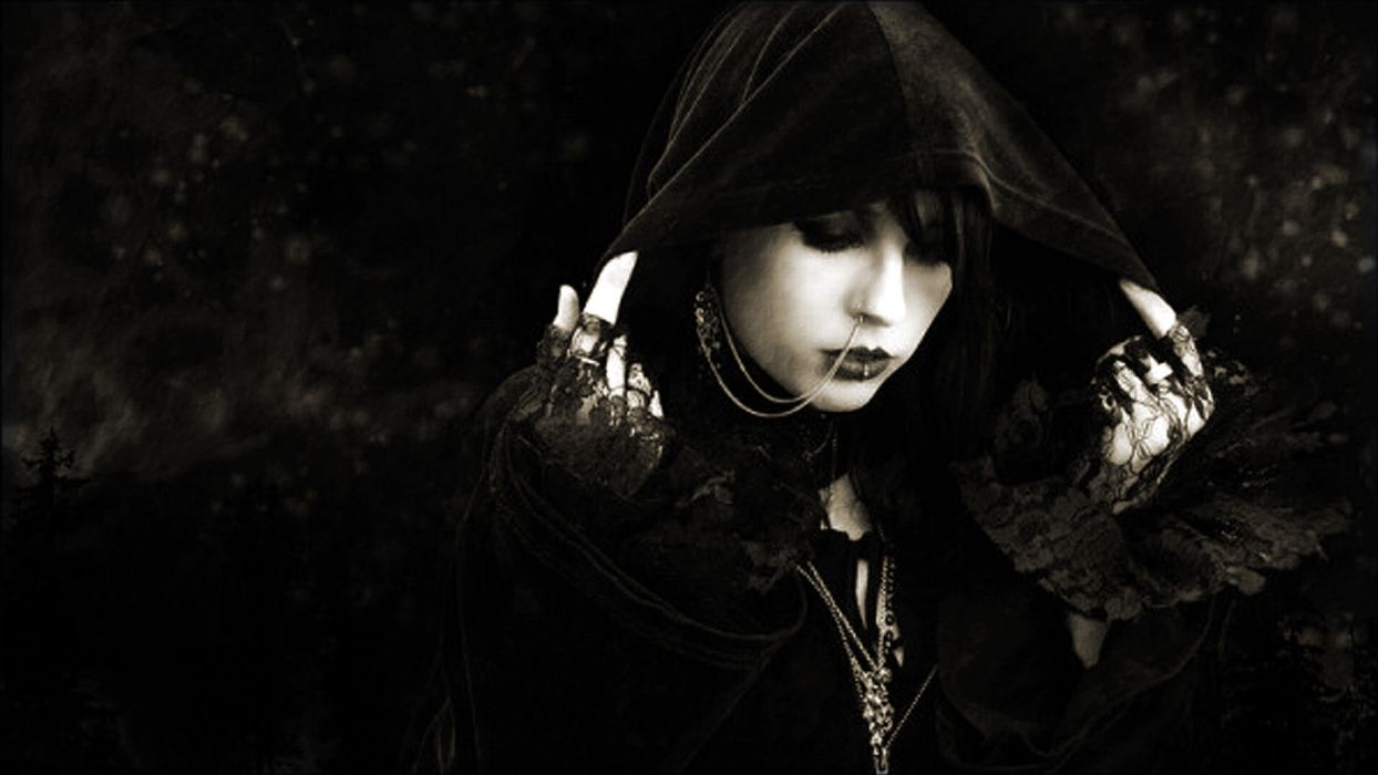 GÓTICO estilo gótico goth-loli mujer niña fantasía oscura bruja f
