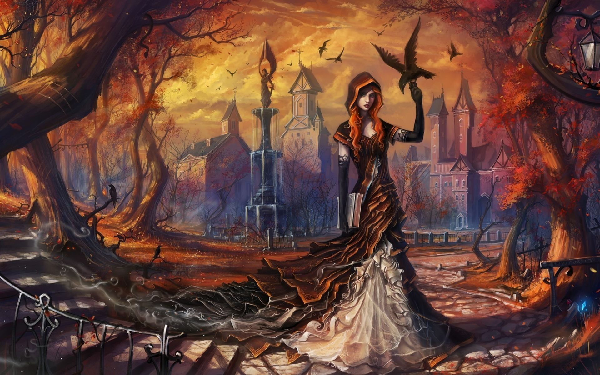 Fondos de pantalla HD Fantasy Gothic Halloween Girl Pinterest Bruja Pintura