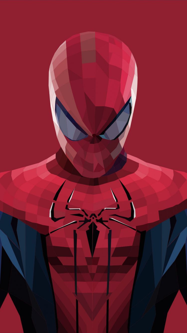 Spider-man, arte de polígonos, obras de arte, fondo de pantalla 750x1334 Fondos de pantalla