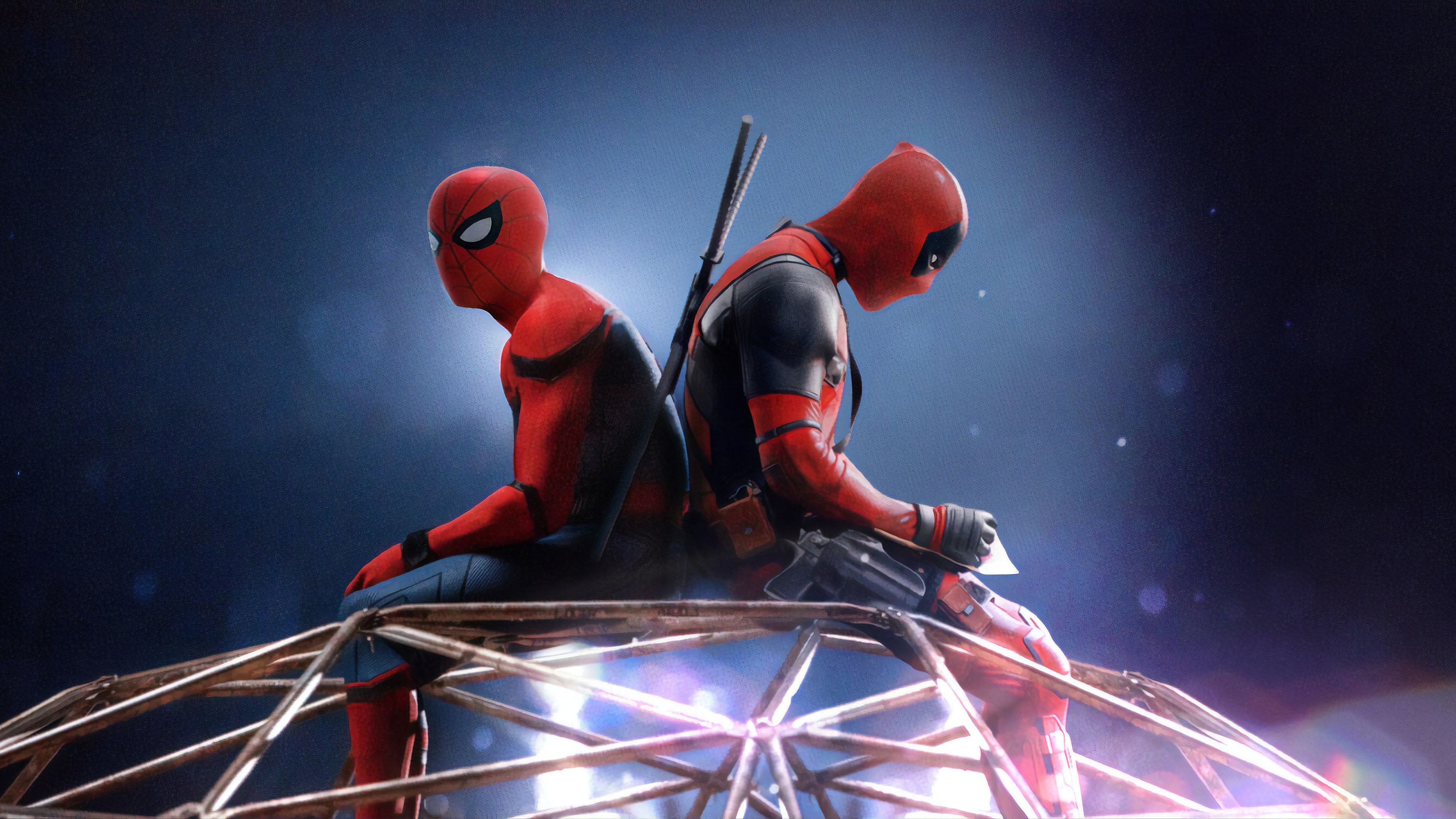 Spiderman y Deadpool, superhéroes HD, fondos de pantalla 4k, imágenes