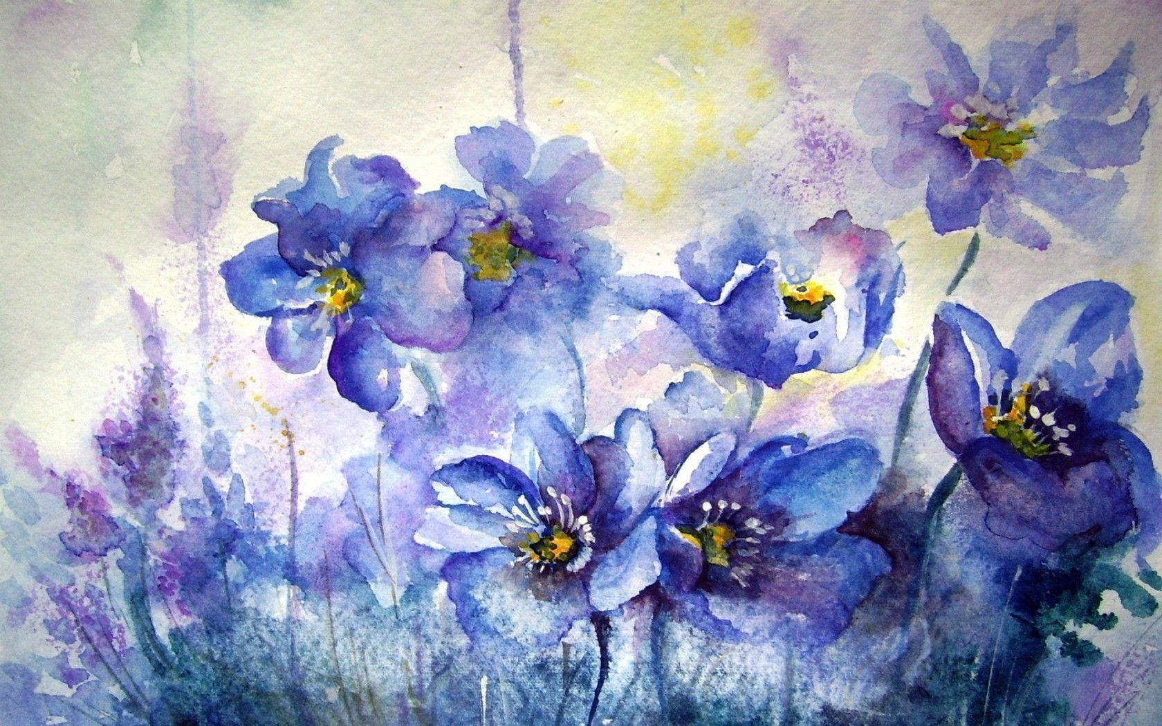 Fondos de acuarela - Pintura de flores de color de agua (# 428695) - HD
