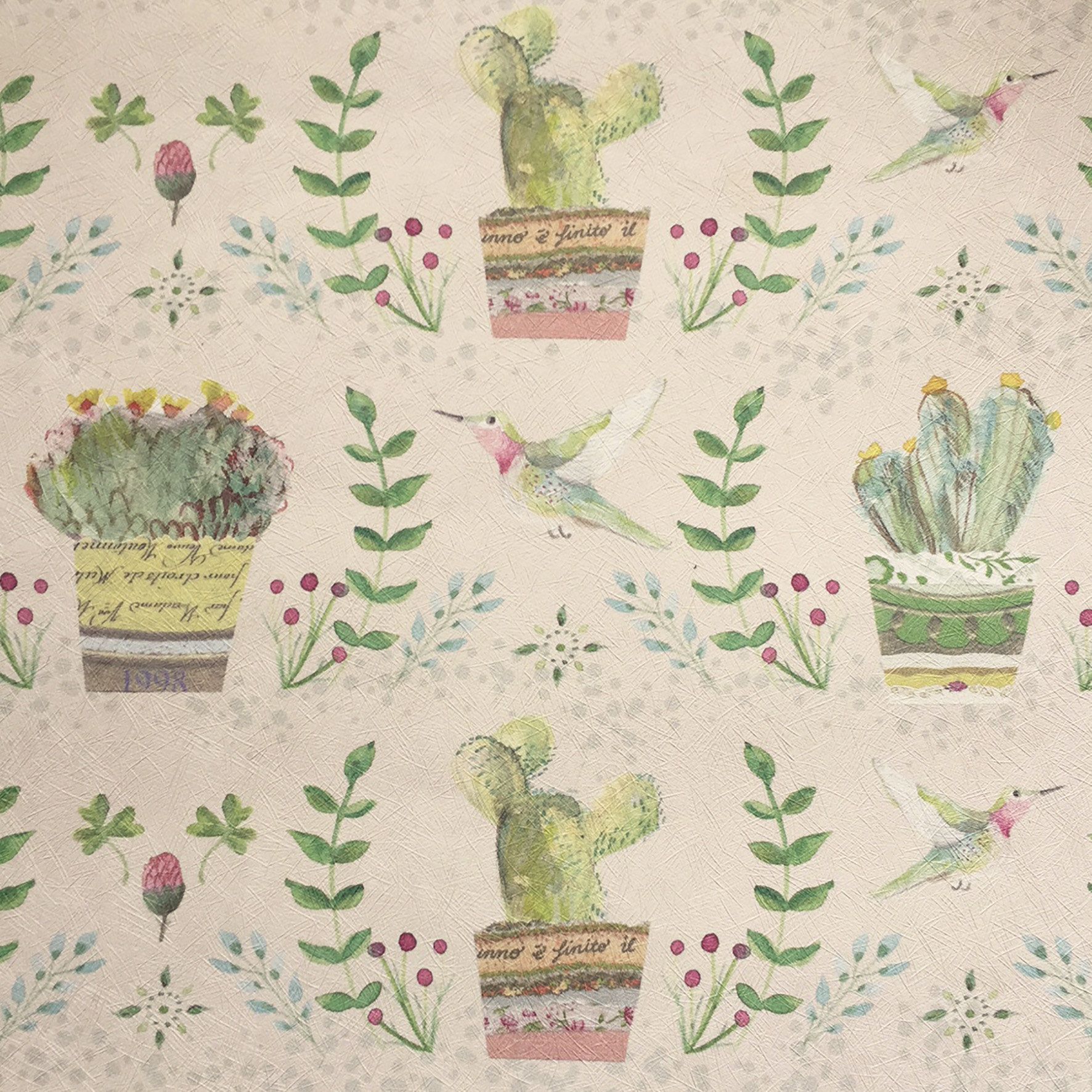 Papel tapiz de cactus, papel tapiz con textura beige, papel tapiz de jardín vintage, arte de pared de cocina bohemia, papel tapiz retro, papel tapiz del salvaje oeste