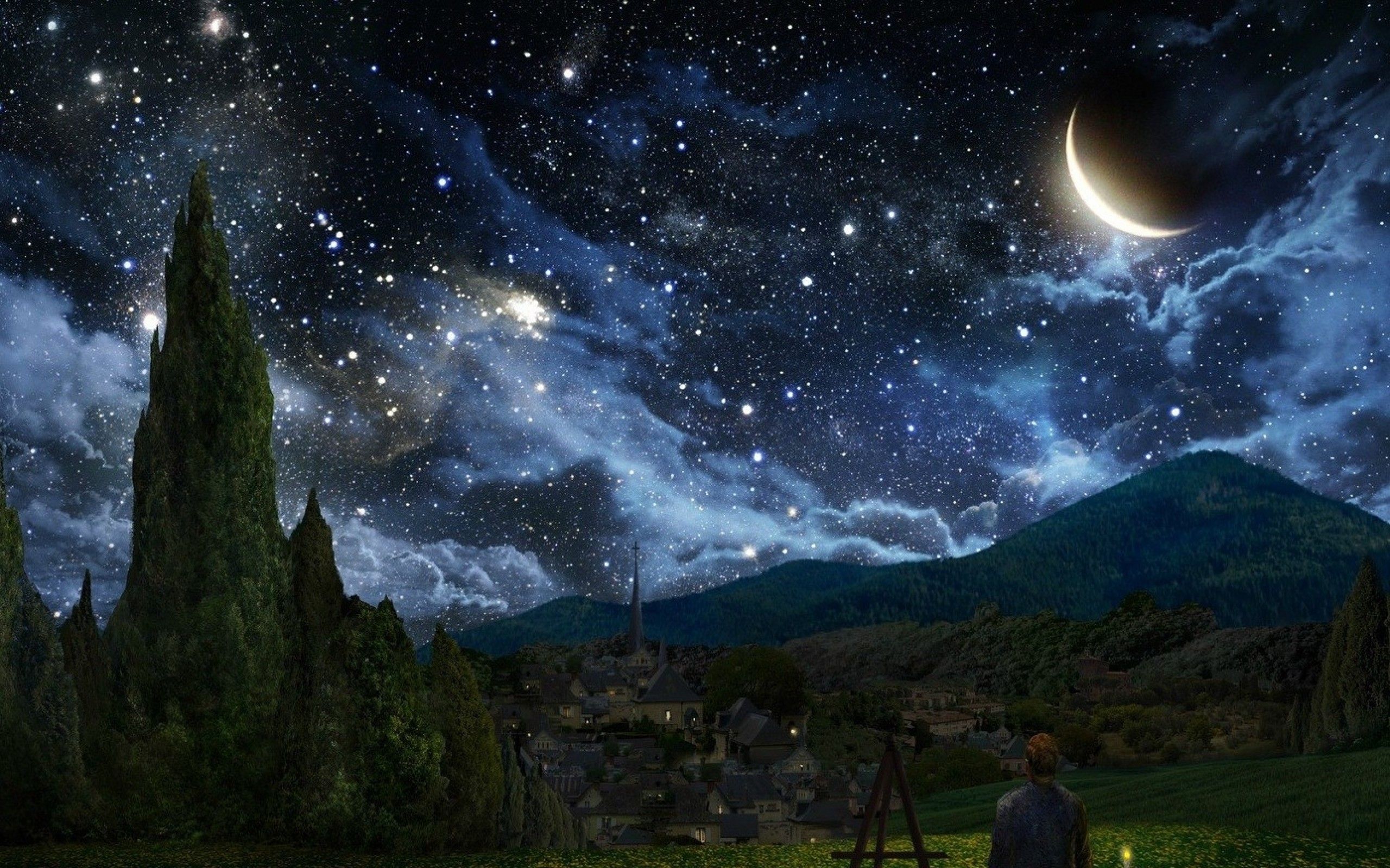 Moon and Stars Desktop Wallpaper (63+ imágenes)
