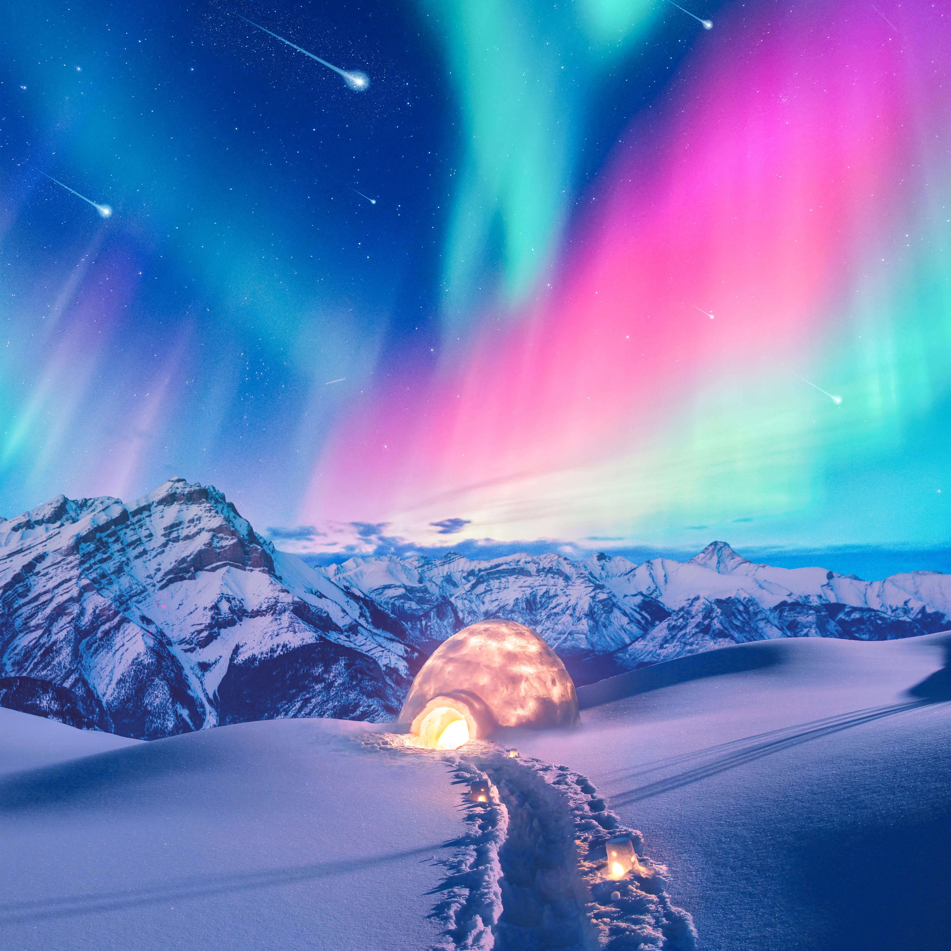 1680x1050 Nieve Invierno Islandia Aurora boreal Aurora boreal 1680x1050
