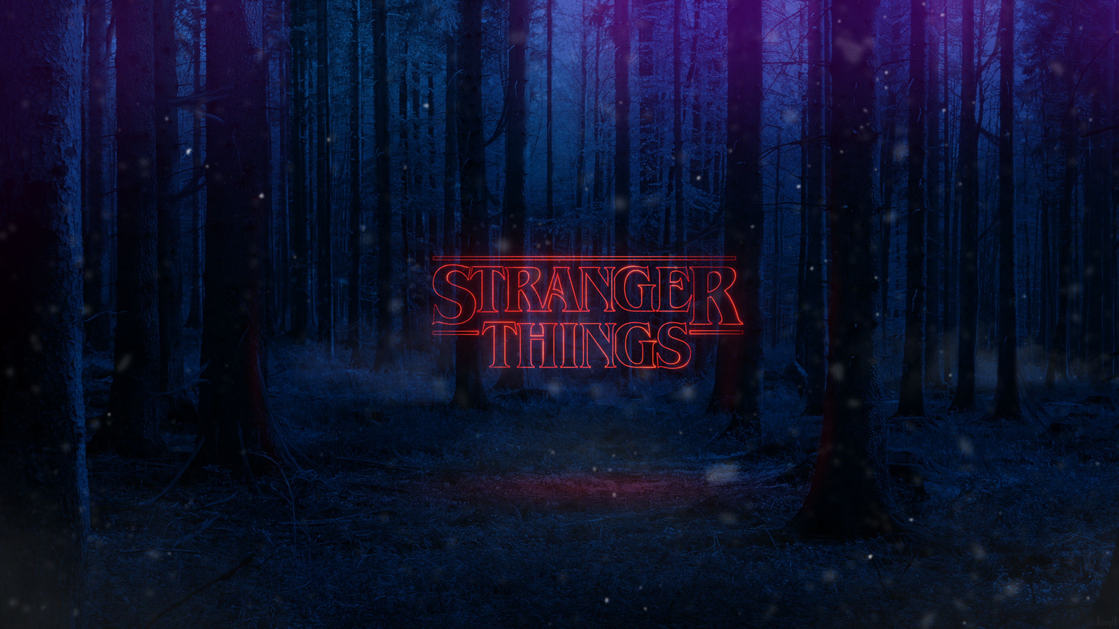 Stranger Things Bosque Logo Fondo de pantalla de Netflix 4k Ultra HD ID: 3329