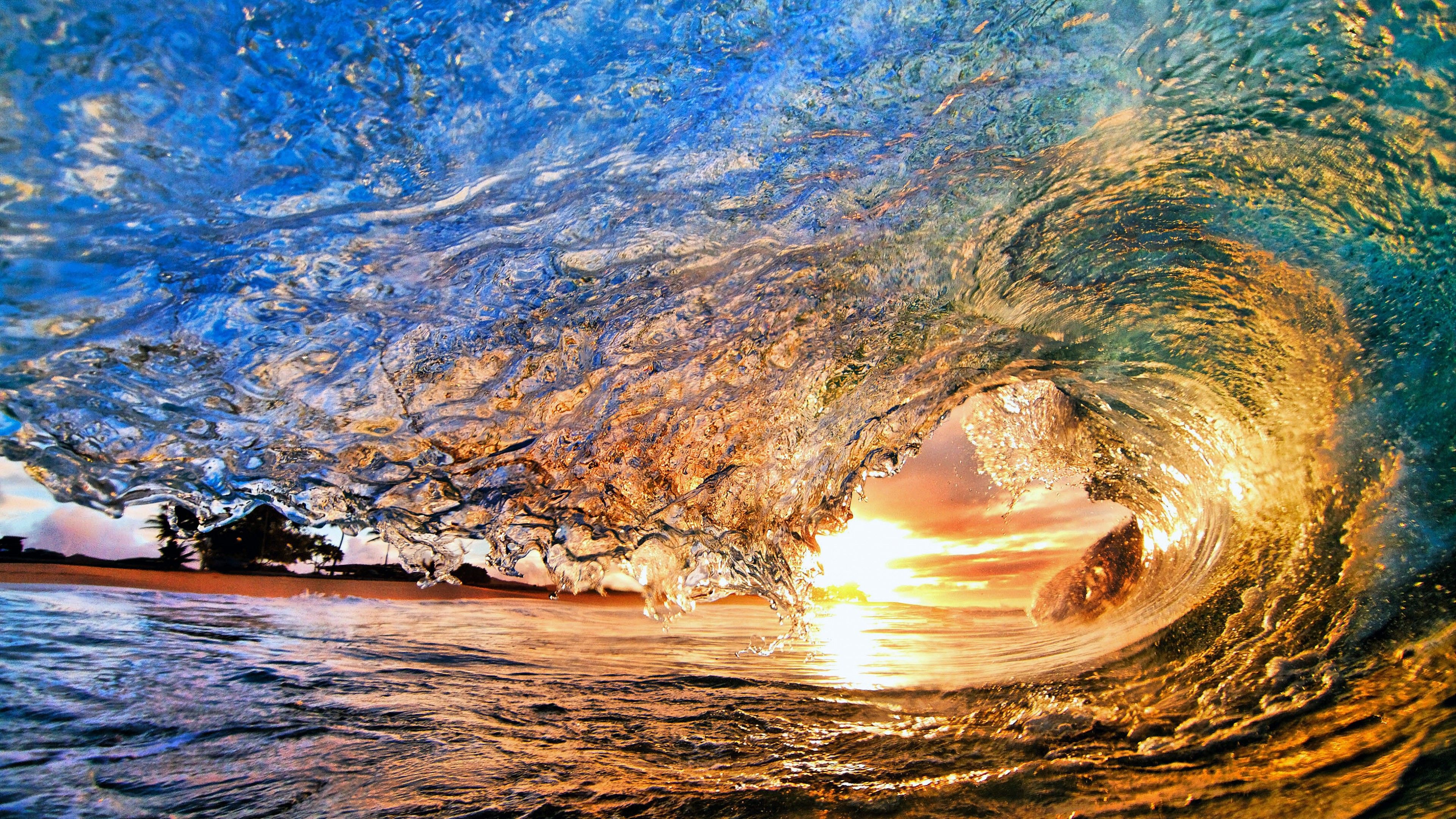 Fondo de pantalla Mar, 4k, fondo de pantalla HD, océano, agua, puesta de sol, amanecer, sol