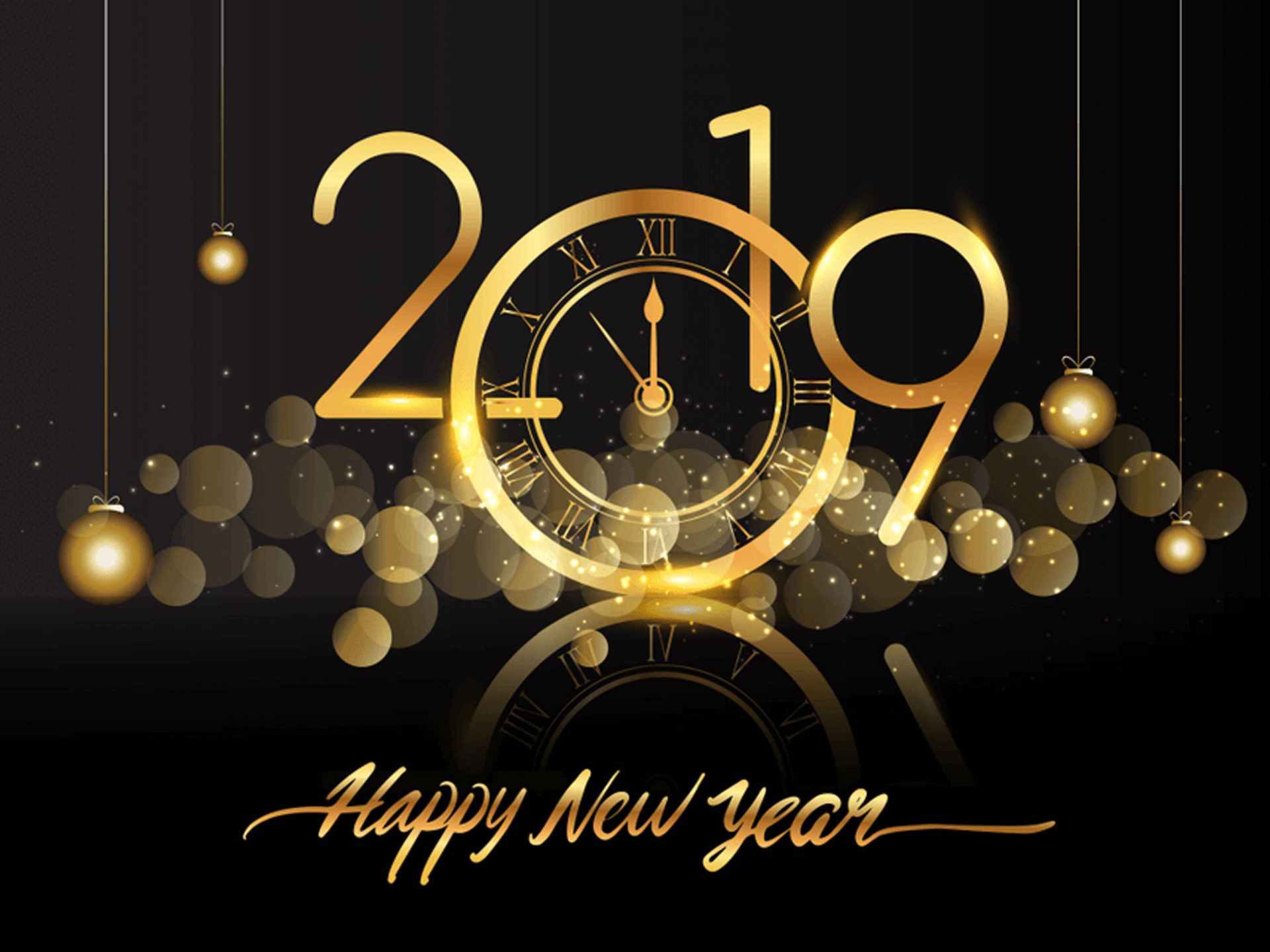 Feliz Año Nuevo 2019 Reloj Fireworks Hd Wallpapers 3840x2400