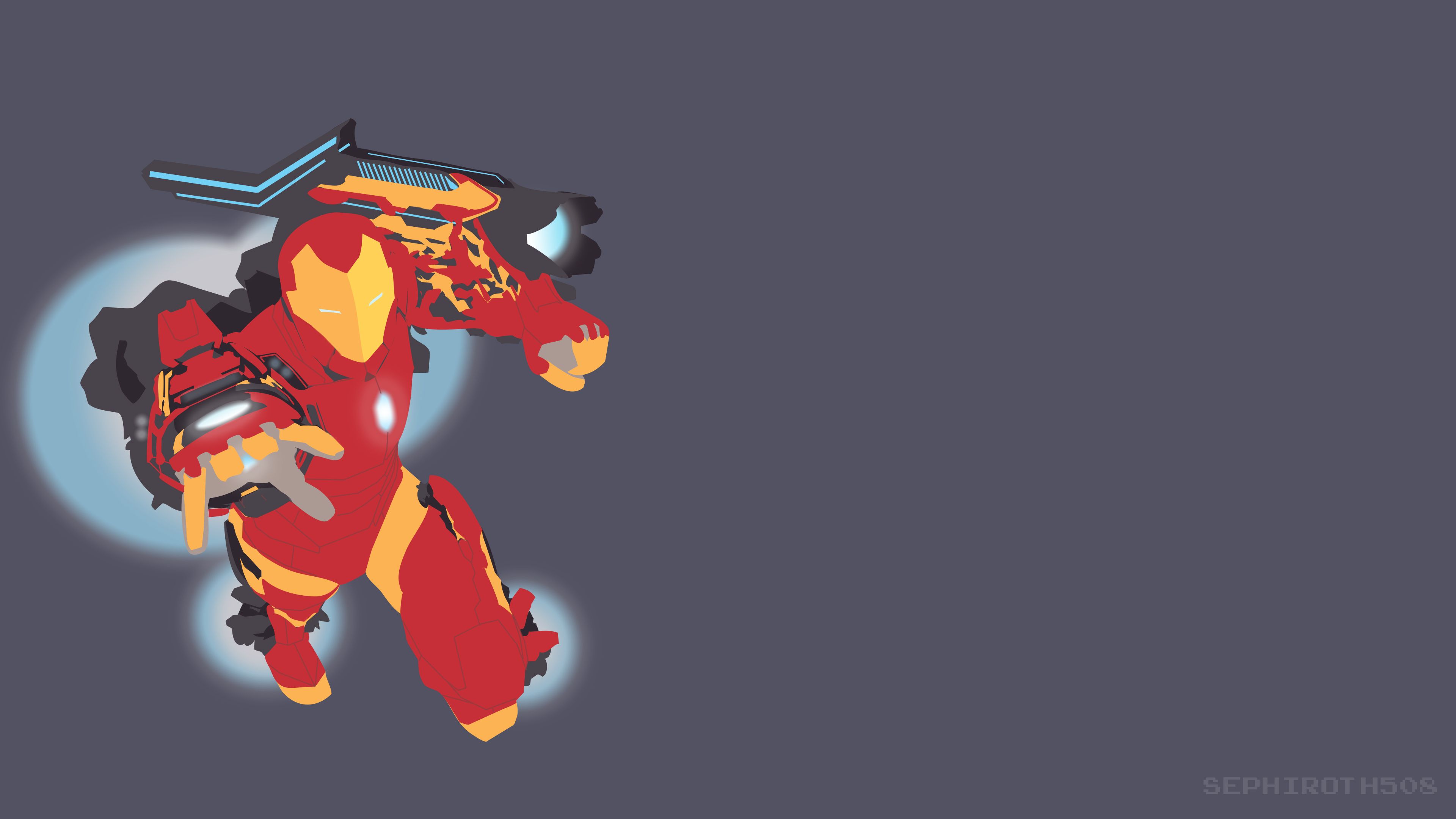 Invincible Iron Man Mk 51 Vector, HD Superheroes, 4k Wallpapers