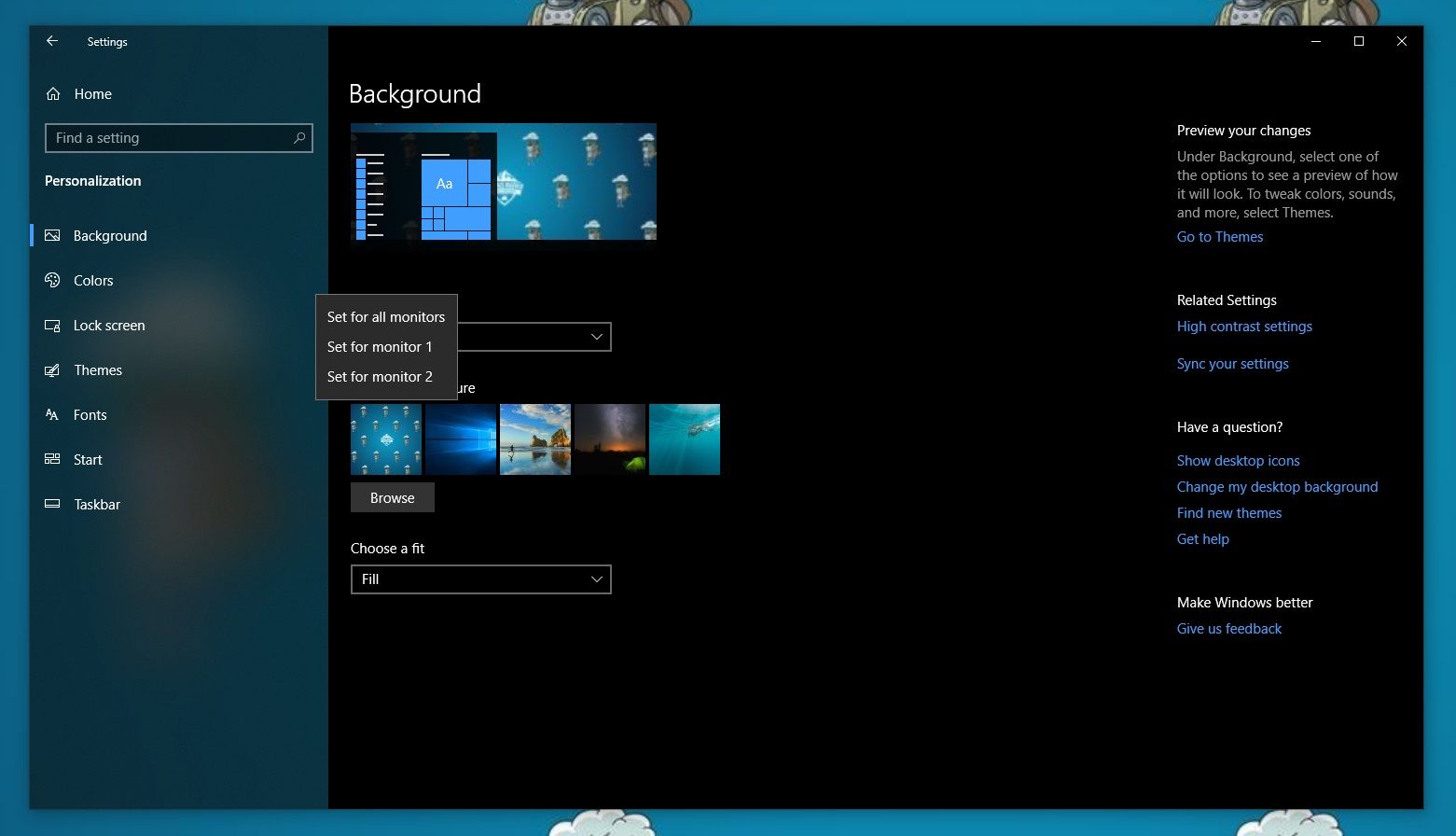 Windows 10: cómo configurar diferentes fondos de pantalla para varios monitores