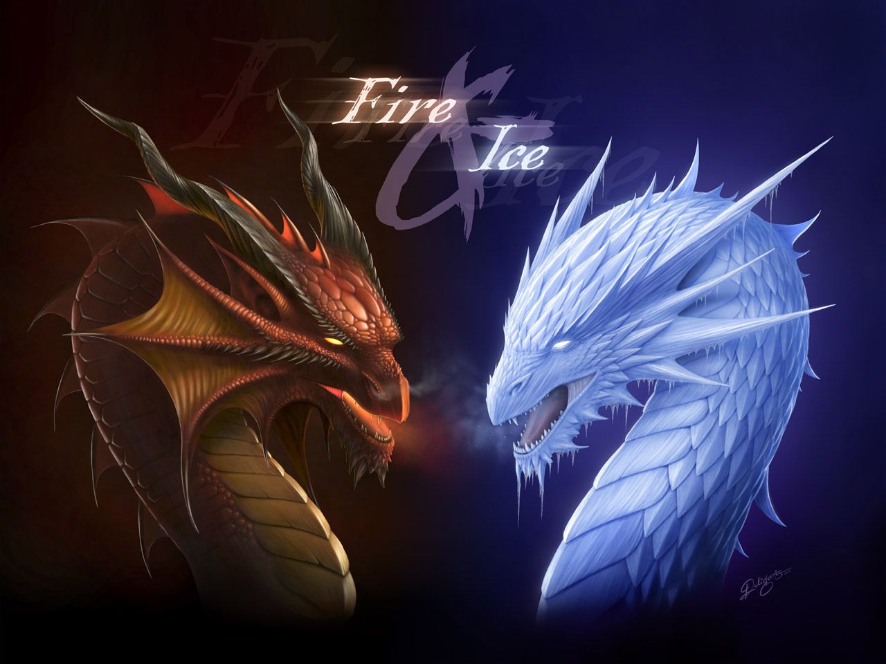 Fondo de pantalla de Dragones de Fuego y Hielo de Dragons wallpapers | DRAGONES