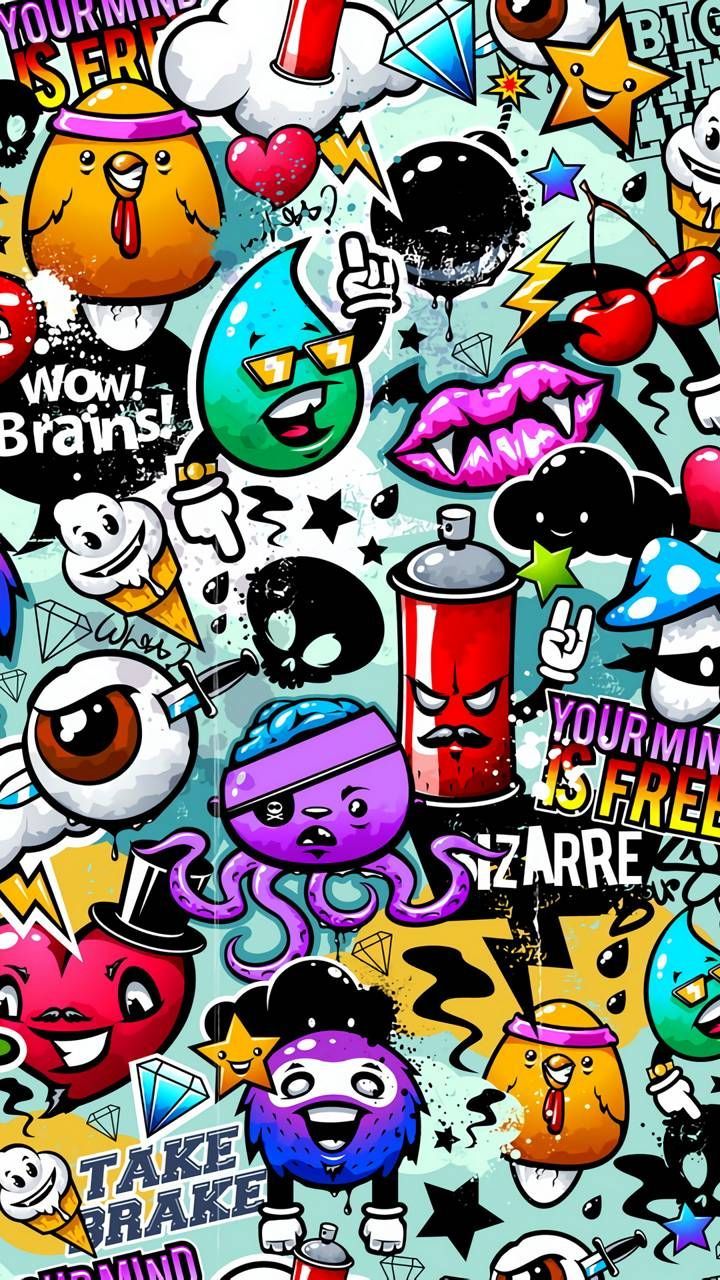 Graffiti de dibujos animados | Fondo de pantalla en 2019 | Graffiti fondo de pantalla, Graffiti