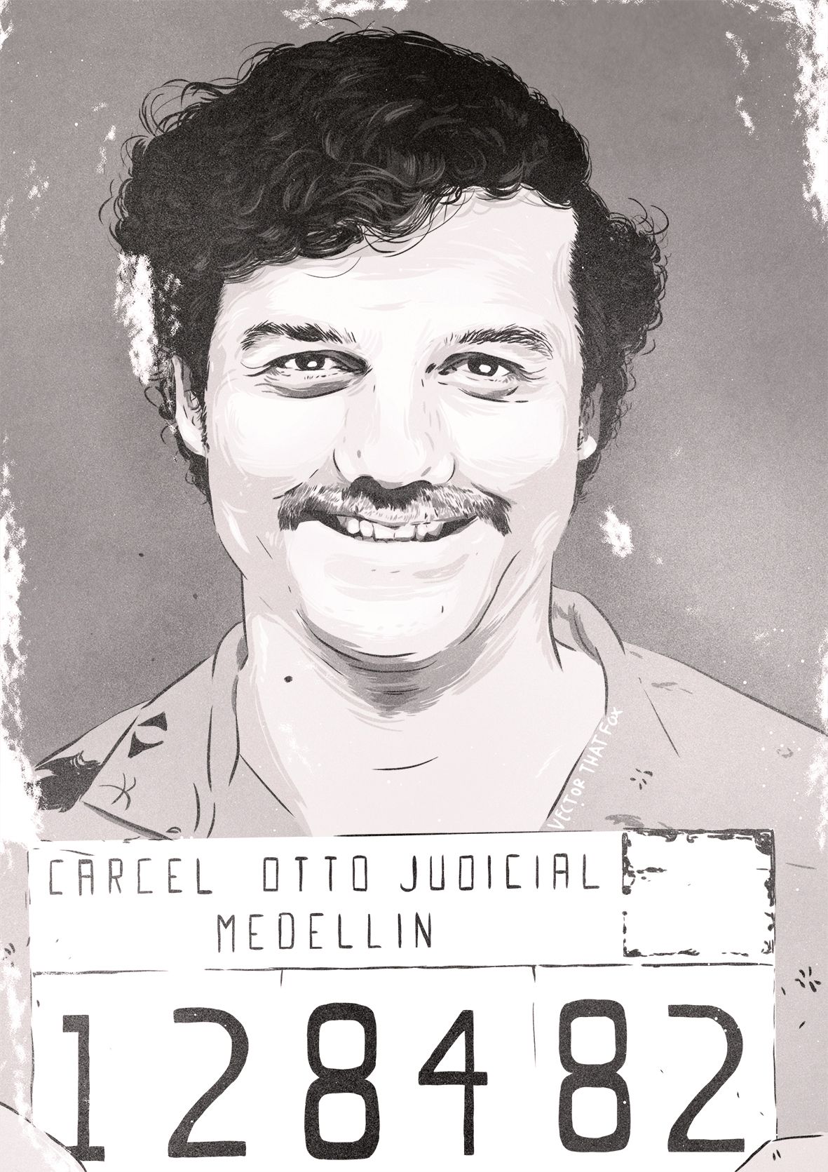 Pablo Escobar Mugshot, de Narcos - Pablo Escobar Narcos Police