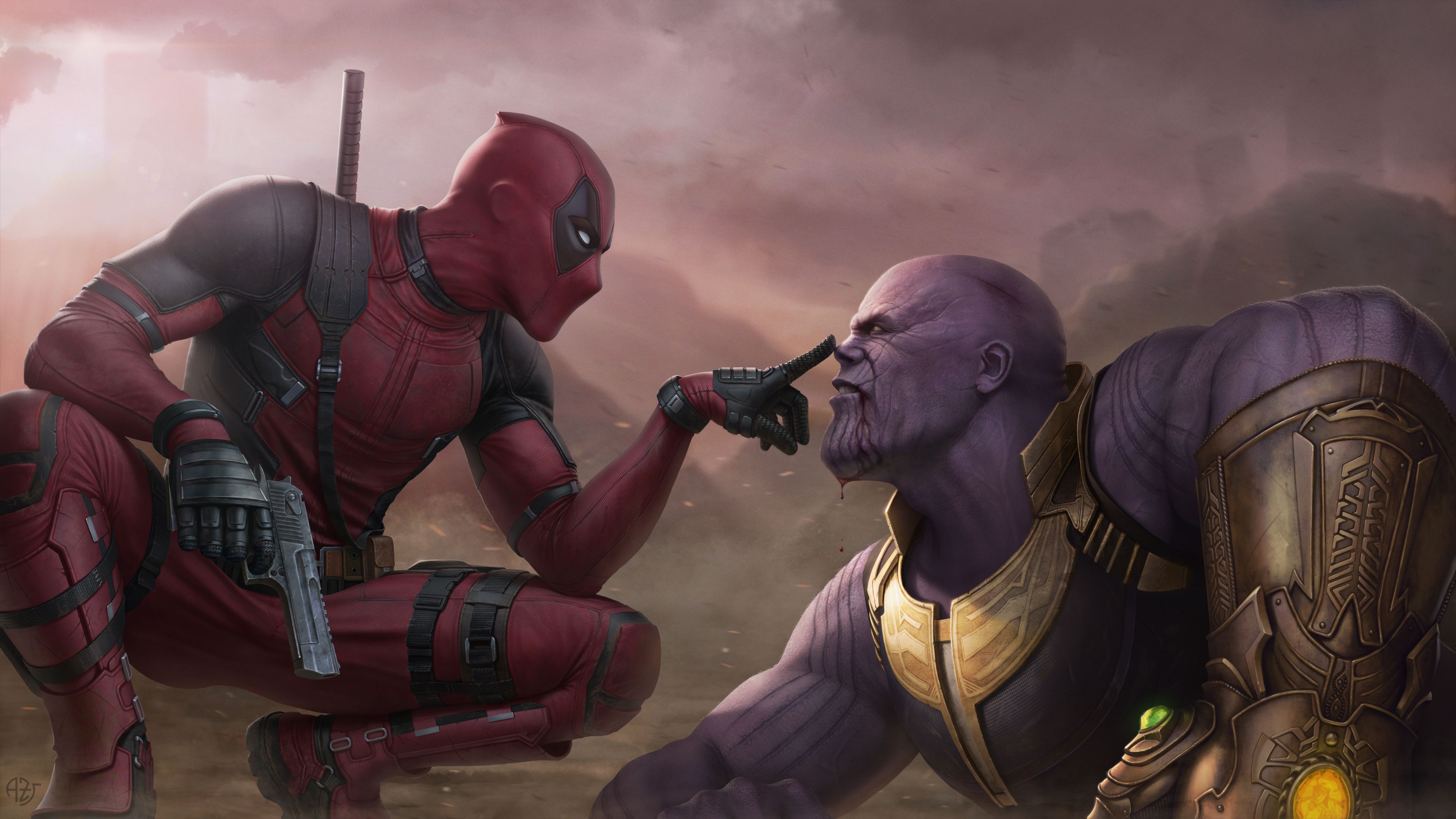 Deadpool Vs Thanos 4k, Superhéroes HD, 4k Fondos de pantalla, Imágenes