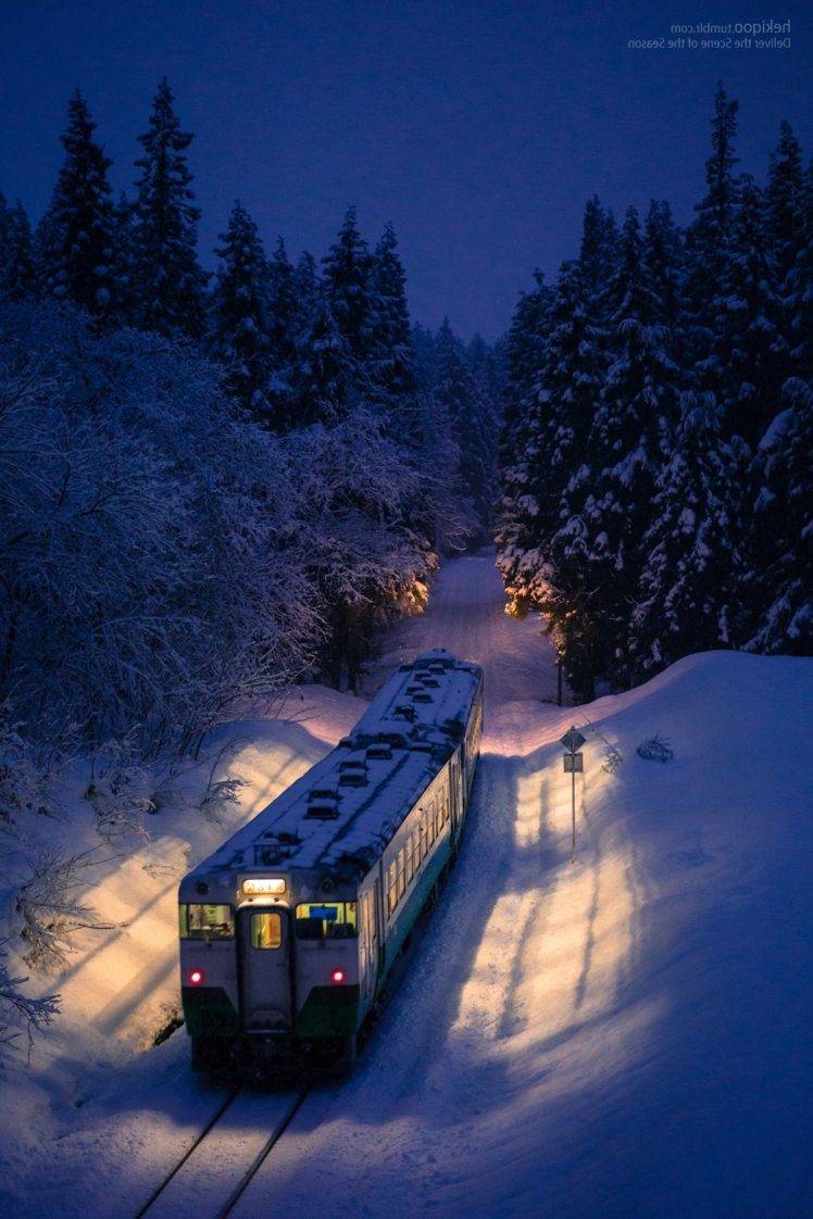 tren, noche, invierno Fondos de pantalla HD / fondos de escritorio y móviles