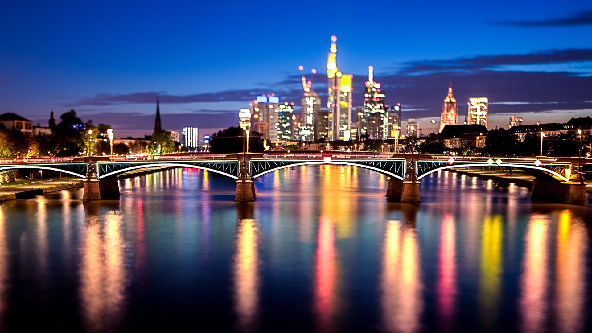 Ciudad de Alemania en la noche HD Wallpaper, imágenes de fondo