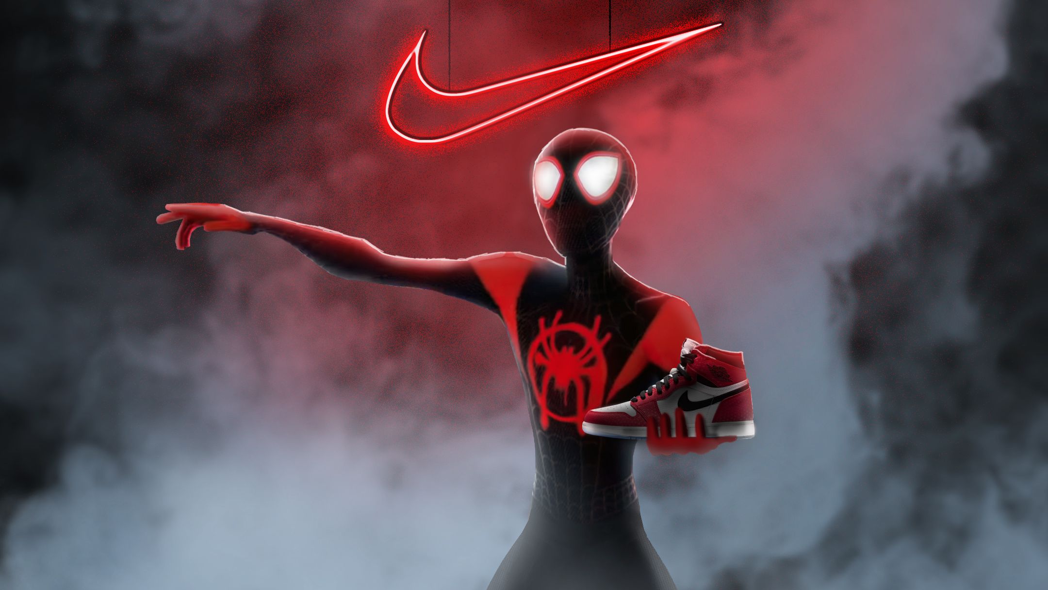 Spiderman Miles Morales Nike Air Jordan, HD Superhéroes, 4k
