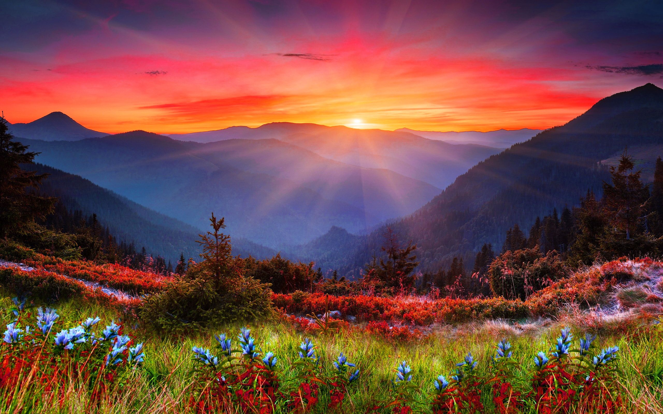 Montañas Sunset HD Wallpaper, imágenes de fondo