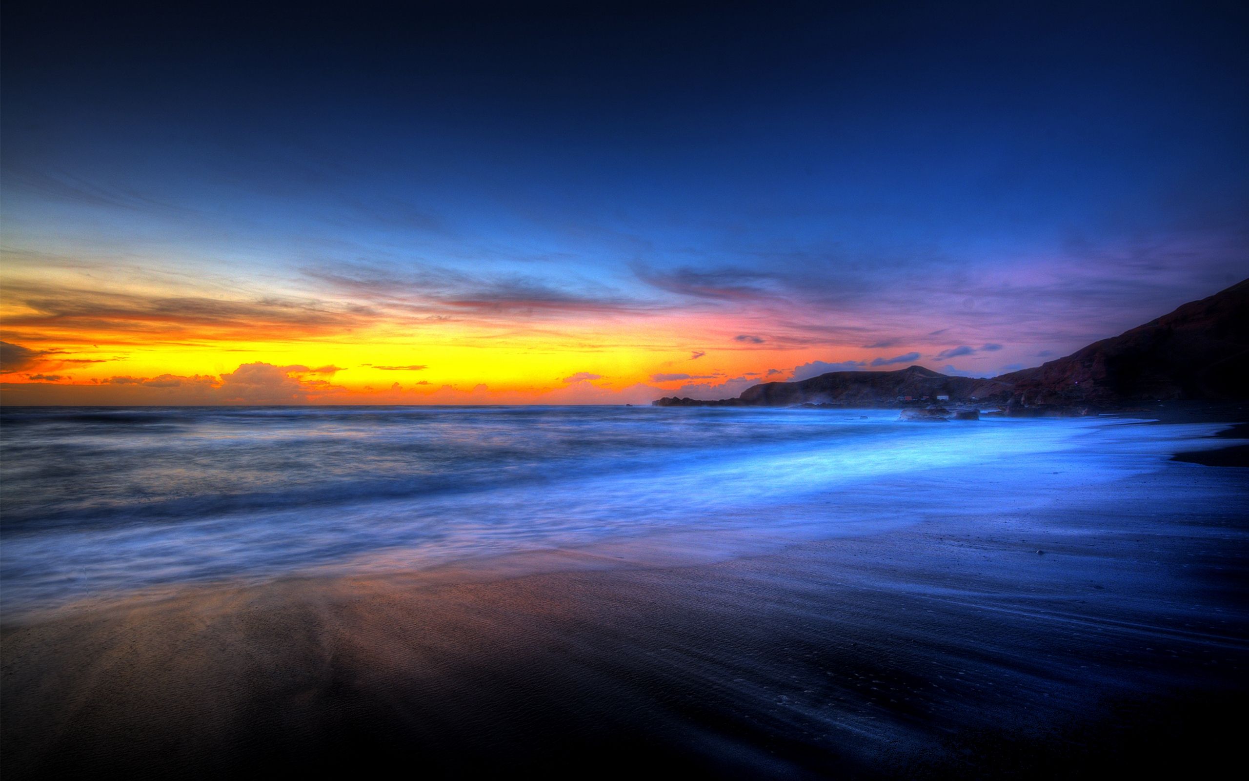 Hermosa playa puesta de sol 28803 2560x1600px