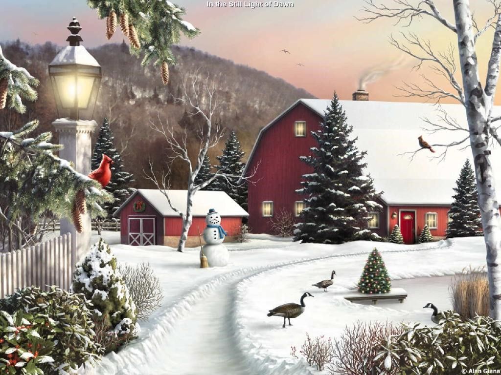 My Free Wallpapers - Artistic Wallpaper: Christmas Landscape