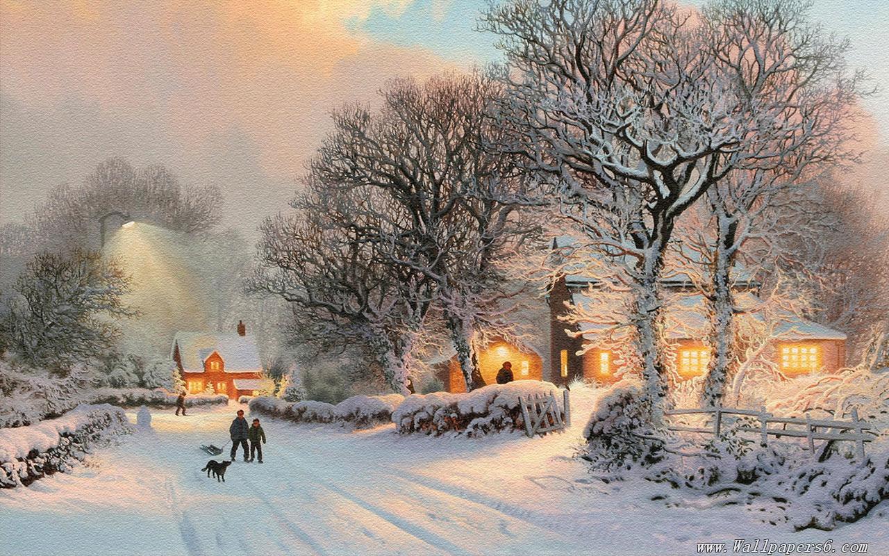 ilustraciones de navidad de invierno - Fondos de paisajes