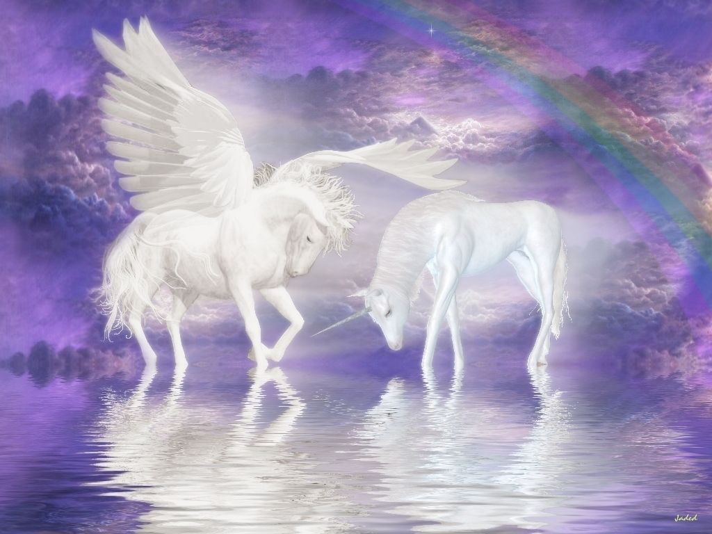Unicorn and Pegasus Wallpaper - Unicorns Wallpaper (6414665) - fanpop
