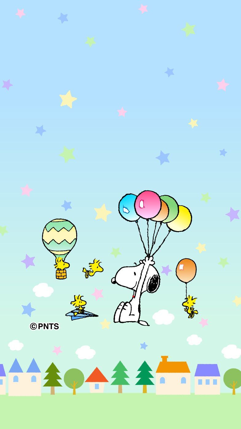 Snoopy y Woodstock volando con globos. El | Pandillas de cacahuetes | Snoopy