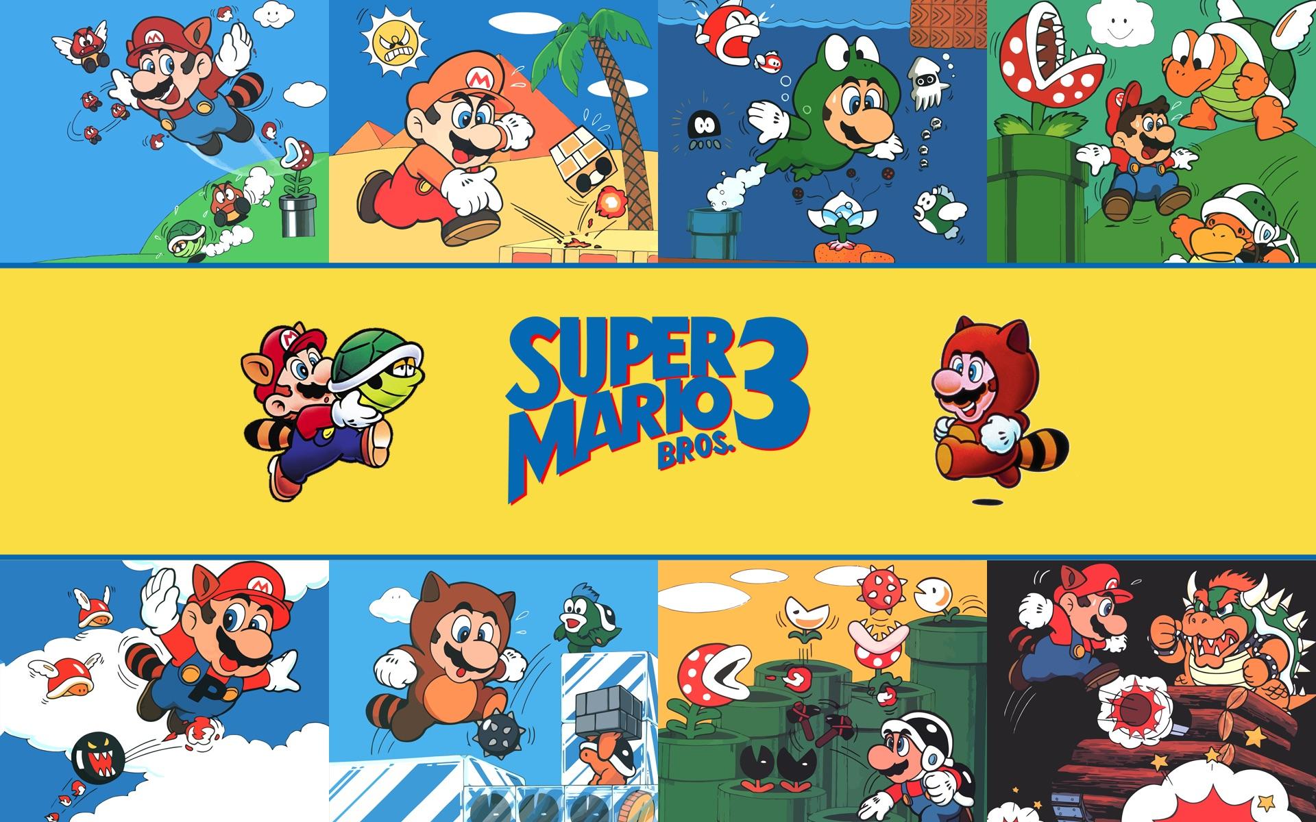Fondo de pantalla de Super Mario Bros.3: retrogaming