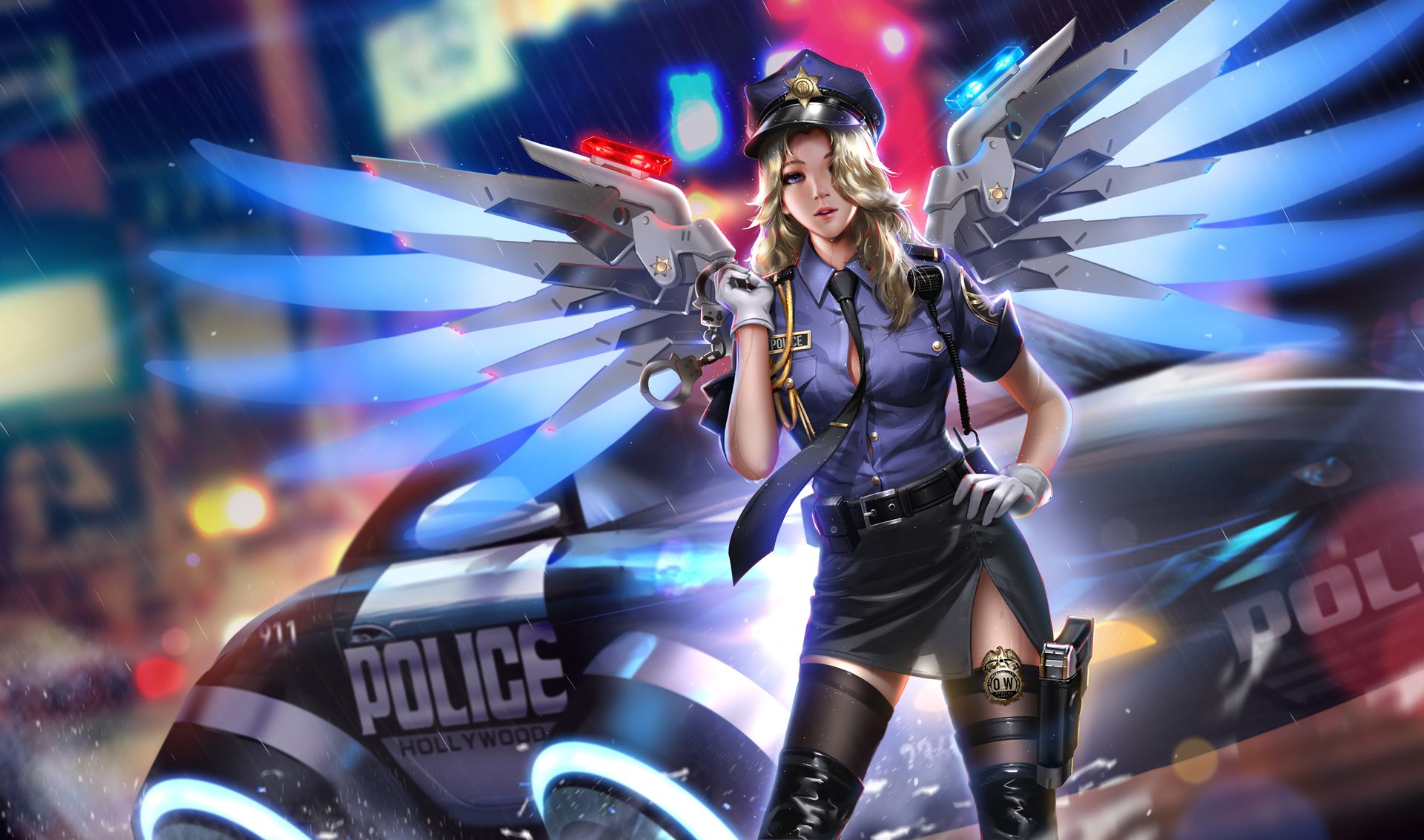 Police Girl Mercy Overwatch 2018 HD, juegos HD, fondos de pantalla 4k, imágenes