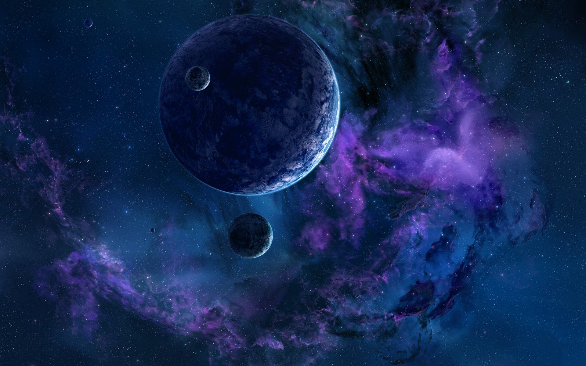 Space Planets Nebula Blue Lila fondos de pantalla | Nebulosa de los planetas espaciales
