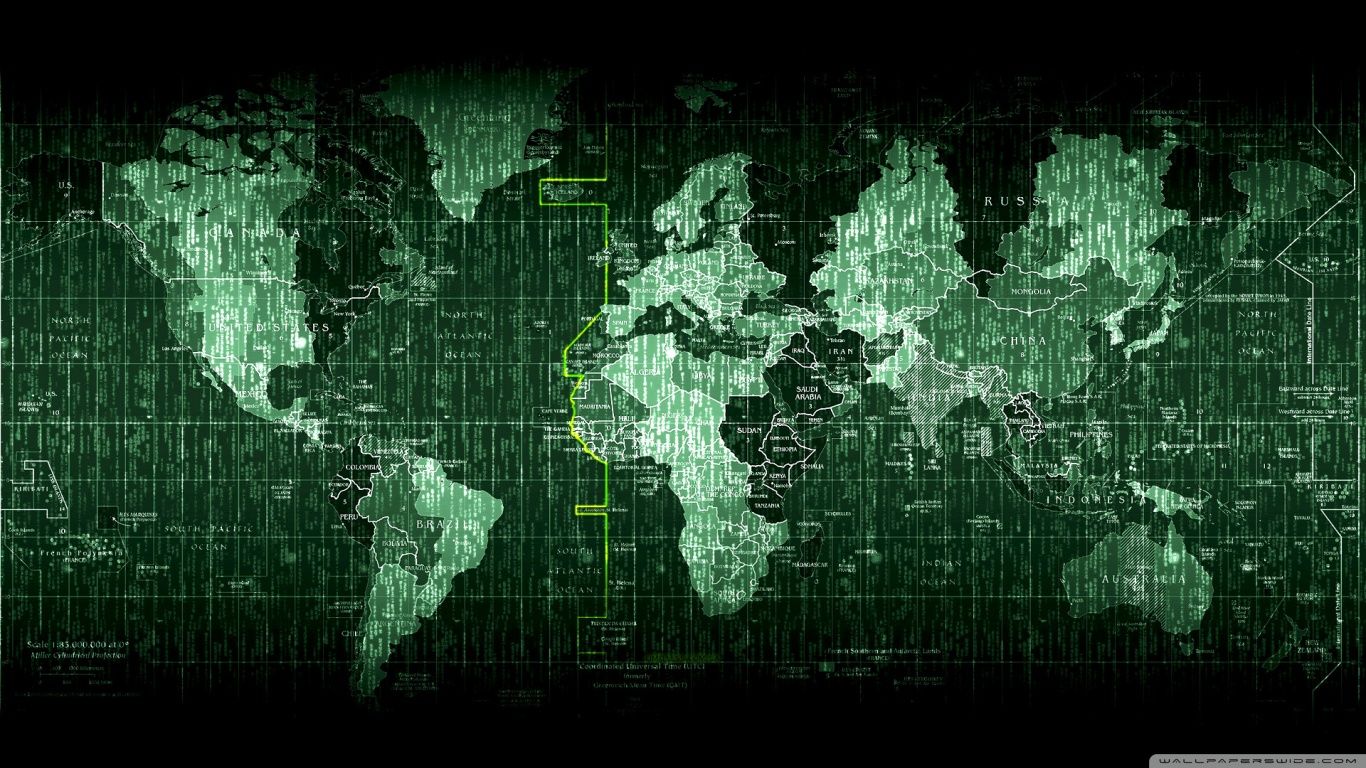 Matrix Code World Map ❤ Fondo de escritorio 4K HD para TV 4K Ultra HD