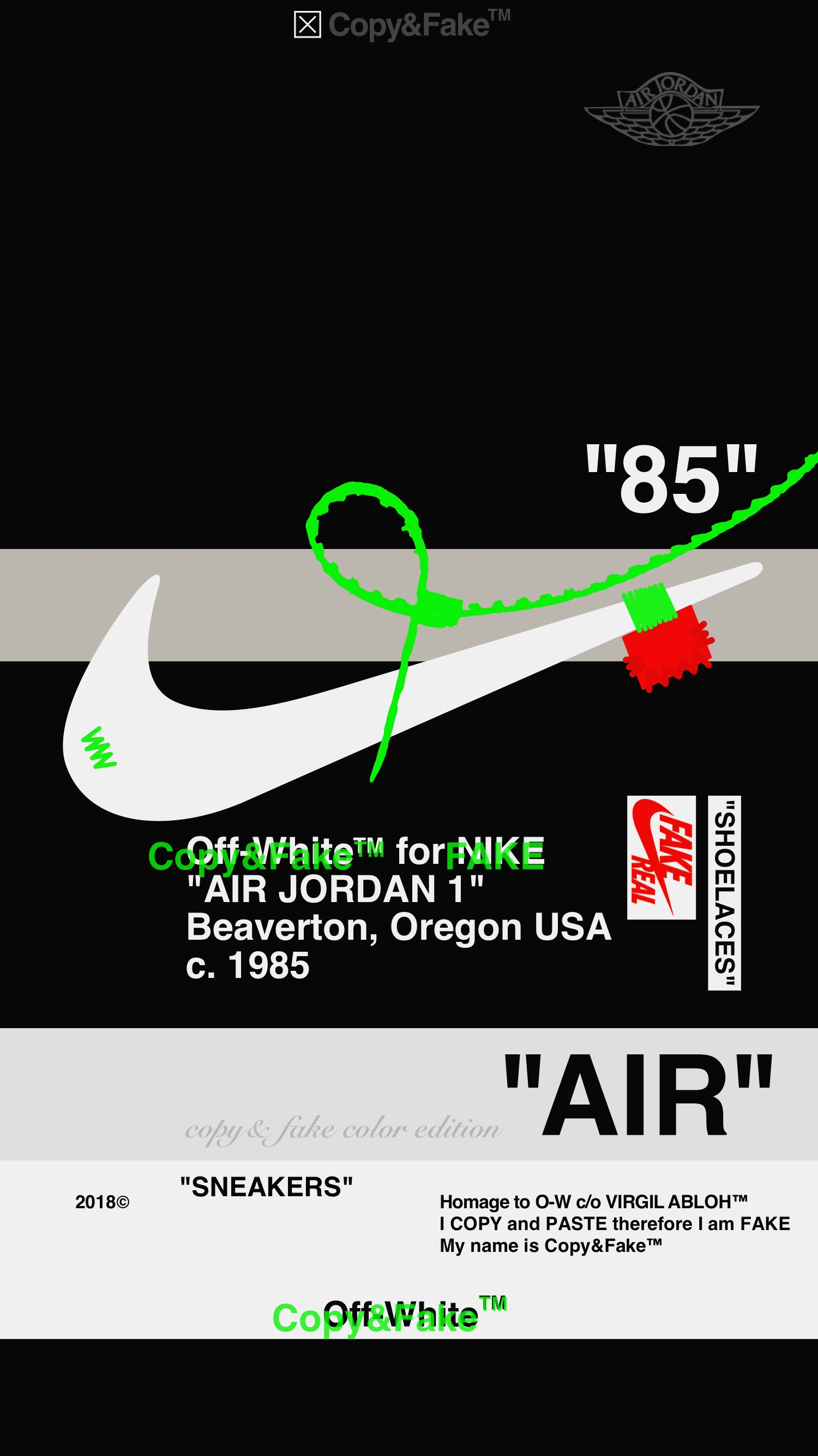Gran logotipo de Nike con superposición de texto, Nike, Moda, Off White Hd
